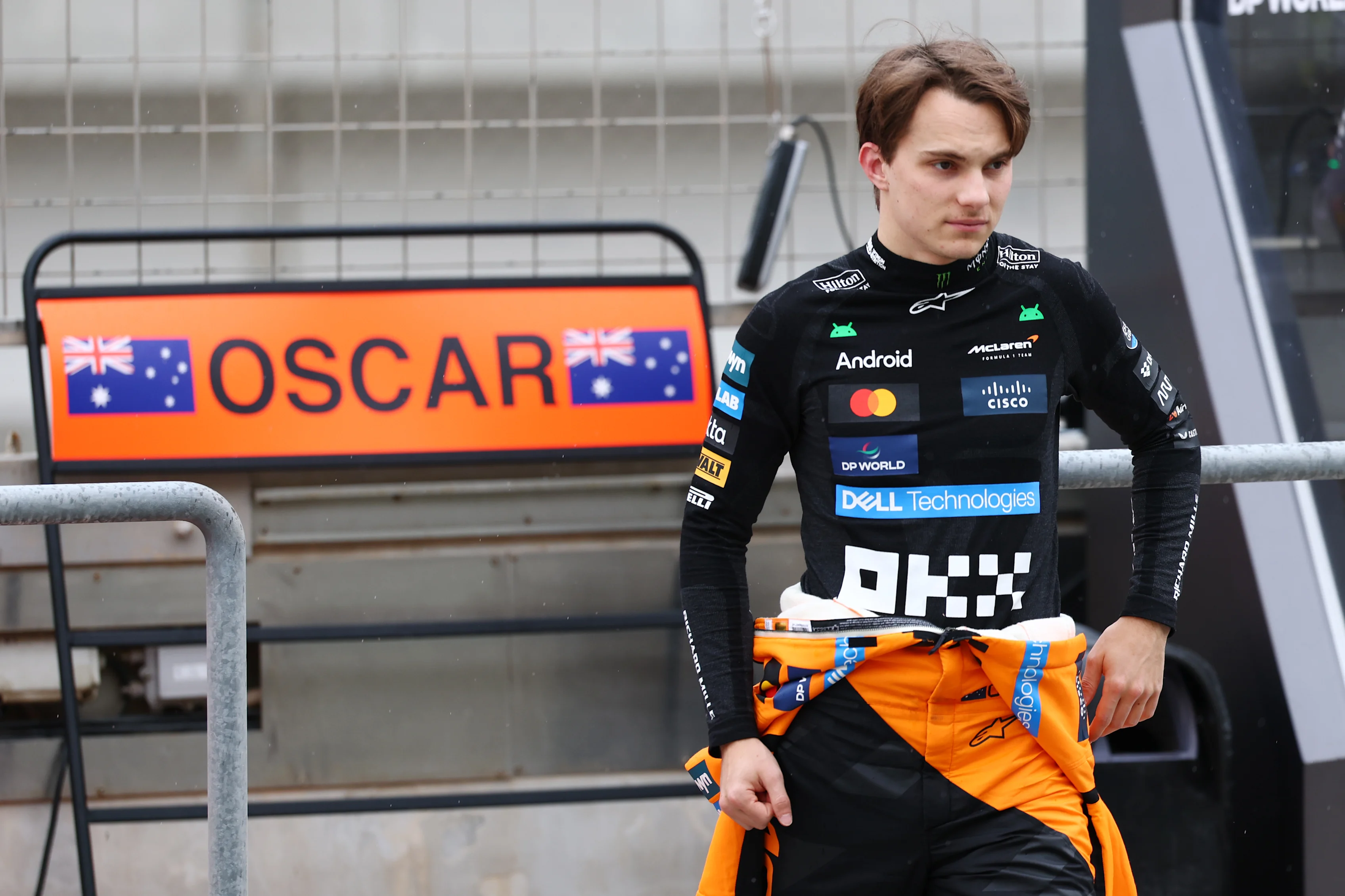 BAHRAIN, BAHRAIN - FEBRUARY 27: Oscar Piastri of Australia and McLaren looks on in the Pitlane