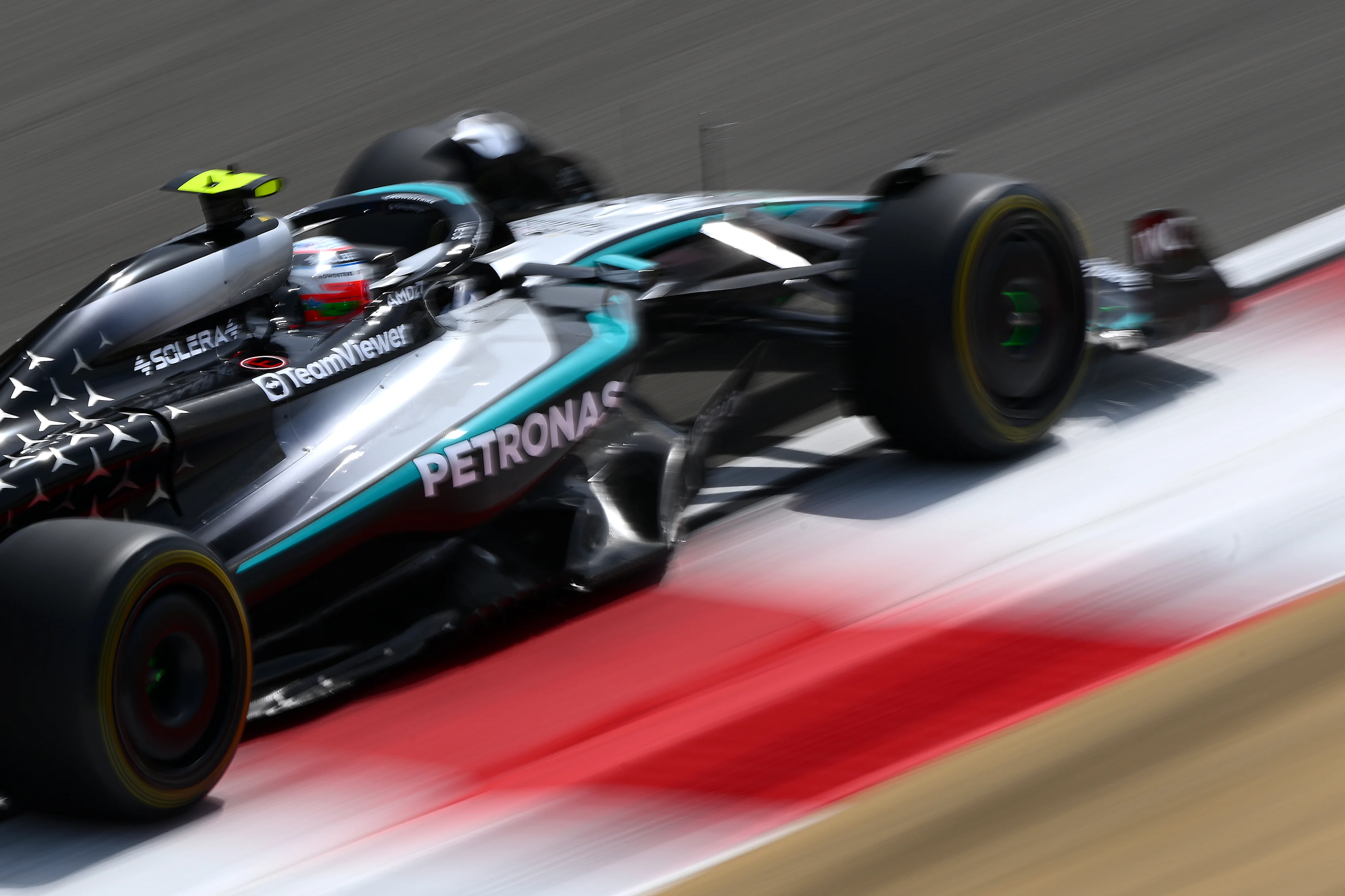 BAHRAIN, BAHRAIN - FEBRUARY 28: Andrea Kimi Antonelli of Italy driving the (12) Mercedes AMG