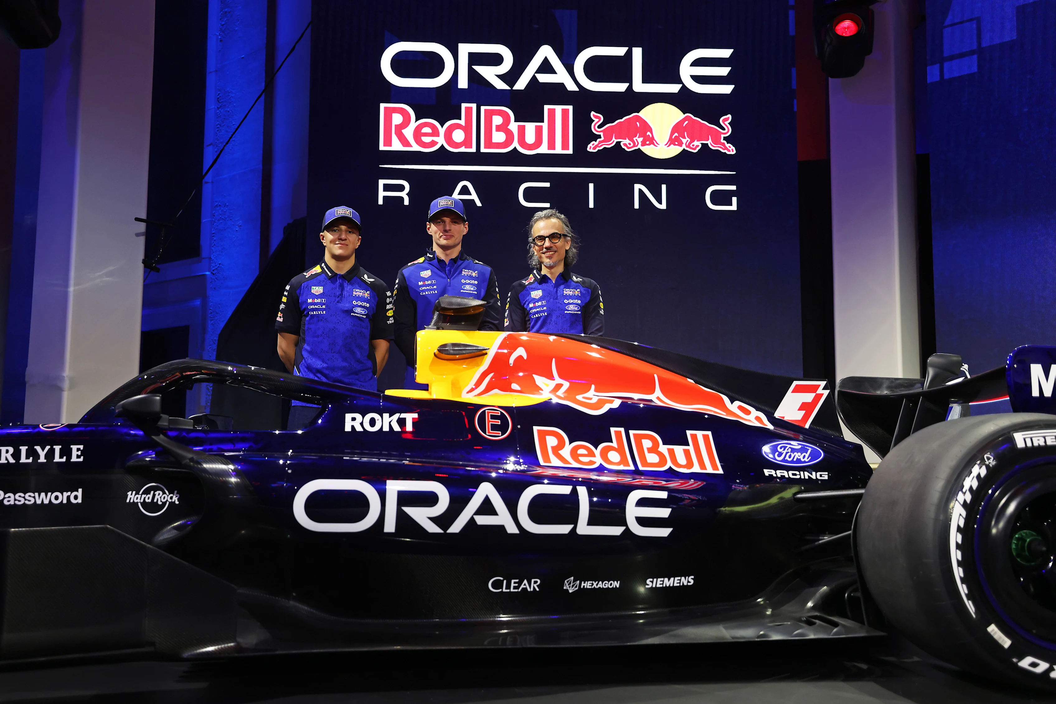 DETROIT, MICHIGAN - JANUARY 15: Isack Hadjar of France and Oracle Red Bull Racing, Max Verstappen