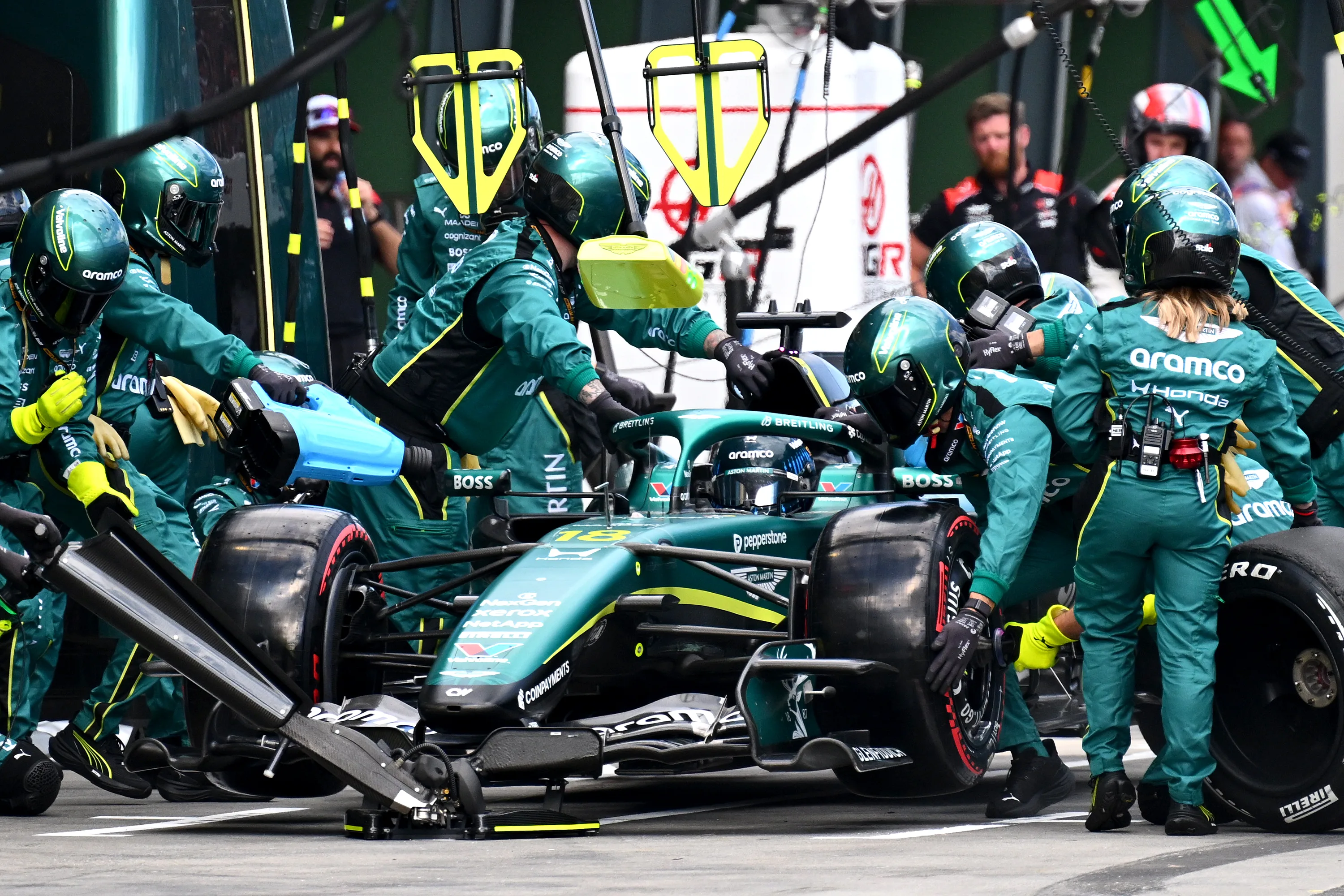 MELBOURNE, AUSTRALIA - MARCH 08: Lance Stroll of Canada driving the (18) Aston Martin F1 Team AMR26