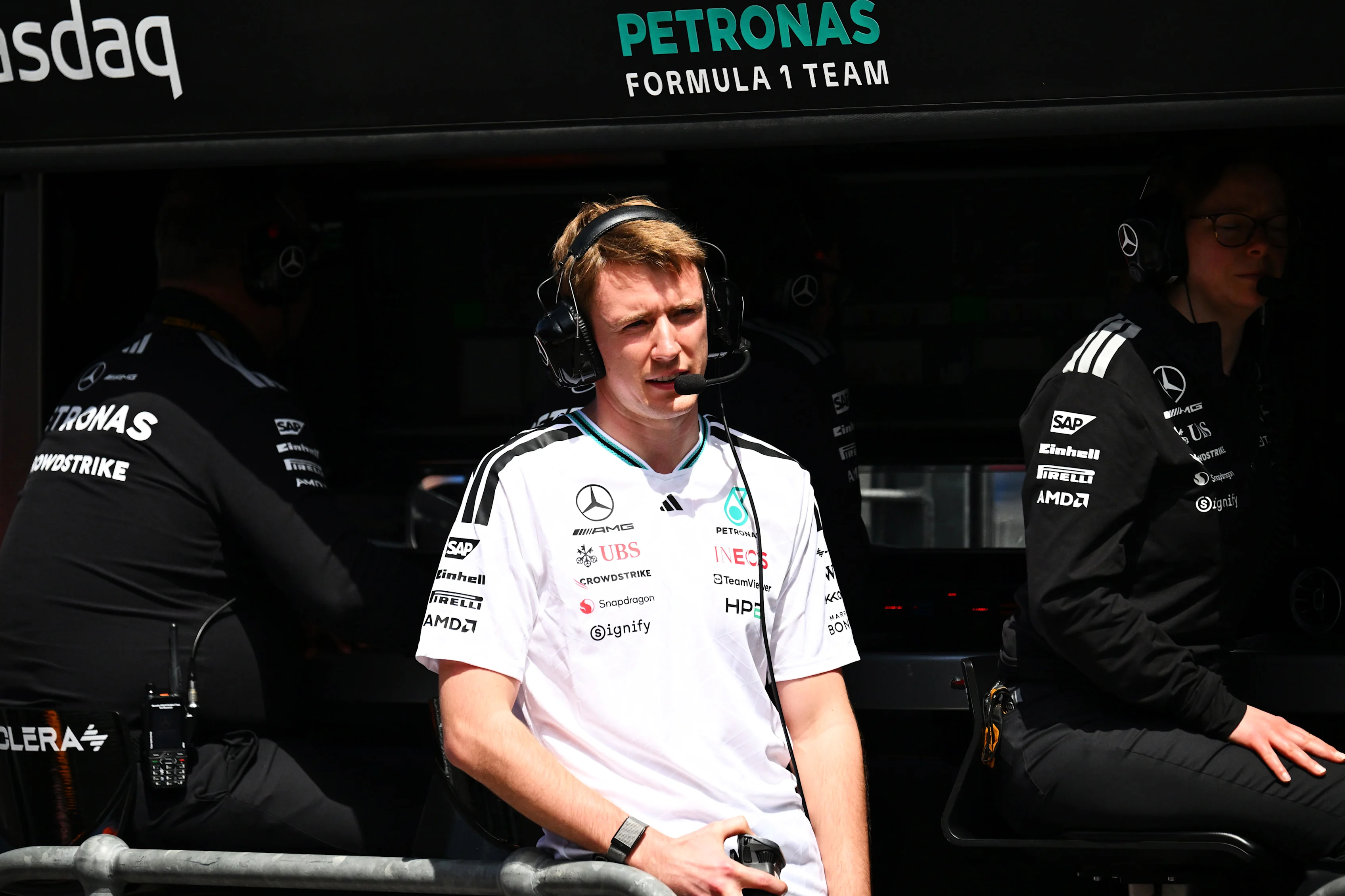 MELBOURNE, AUSTRALIA - MARCH 07: Frederik Vesti of Denmark and Mercedes AMG Petronas F1 Team on the