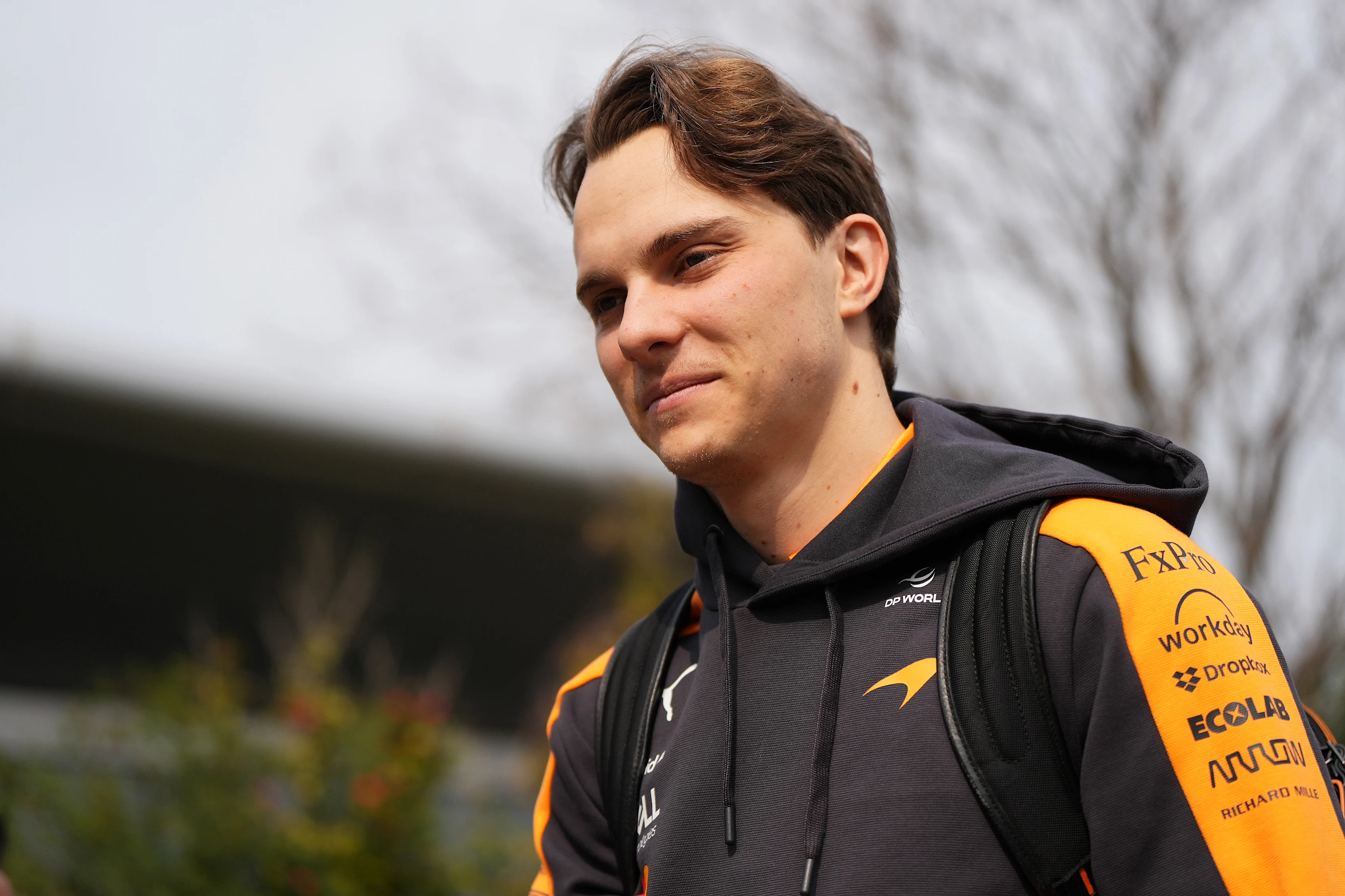 SHANGHAI, CHINA - MARCH 15: Oscar Piastri of Australia and McLaren arrives in the Paddock prior to