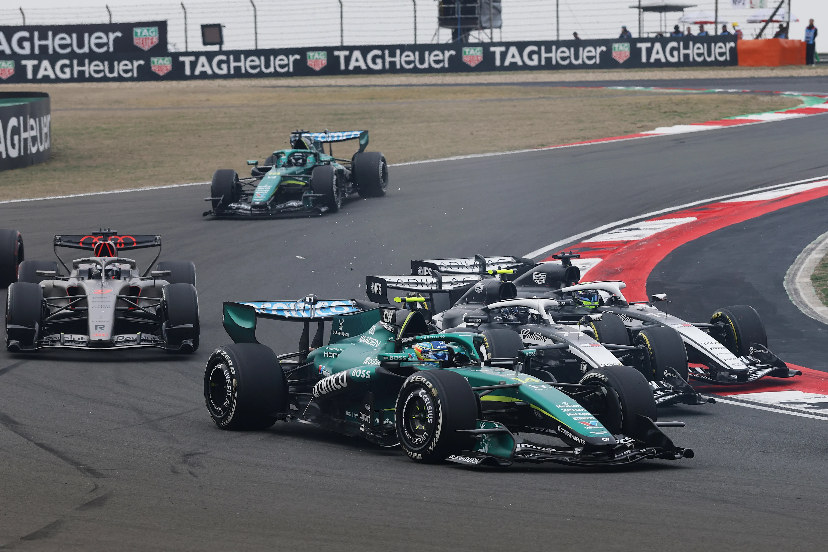SHANGHAI, CHINA - MARCH 15: Fernando Alonso of Spain driving the (14) Aston Martin F1 Team AMR26