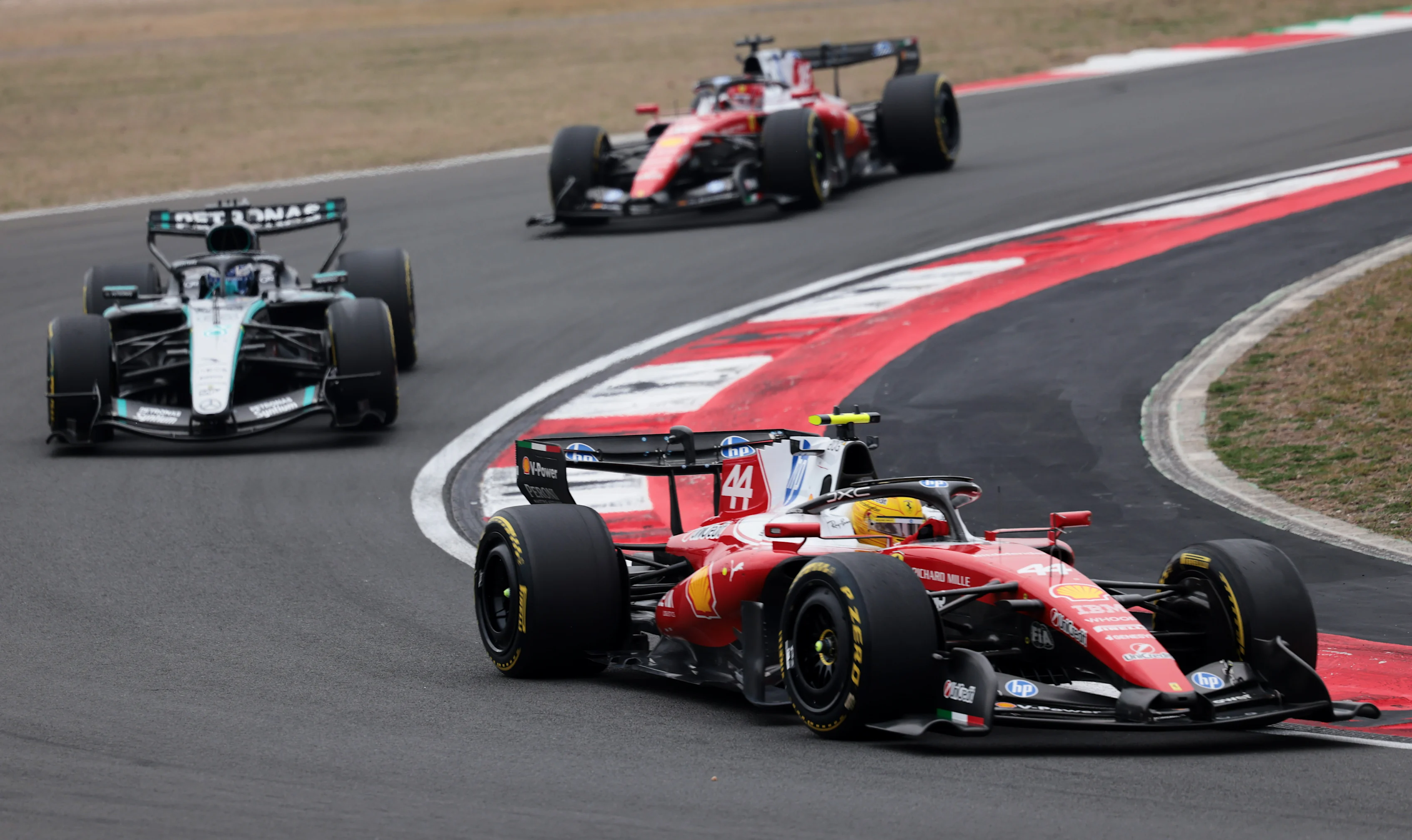 SHANGHAI, CHINA - MARCH 15: Lewis Hamilton of Great Britain driving the (44) Scuderia Ferrari SF-26