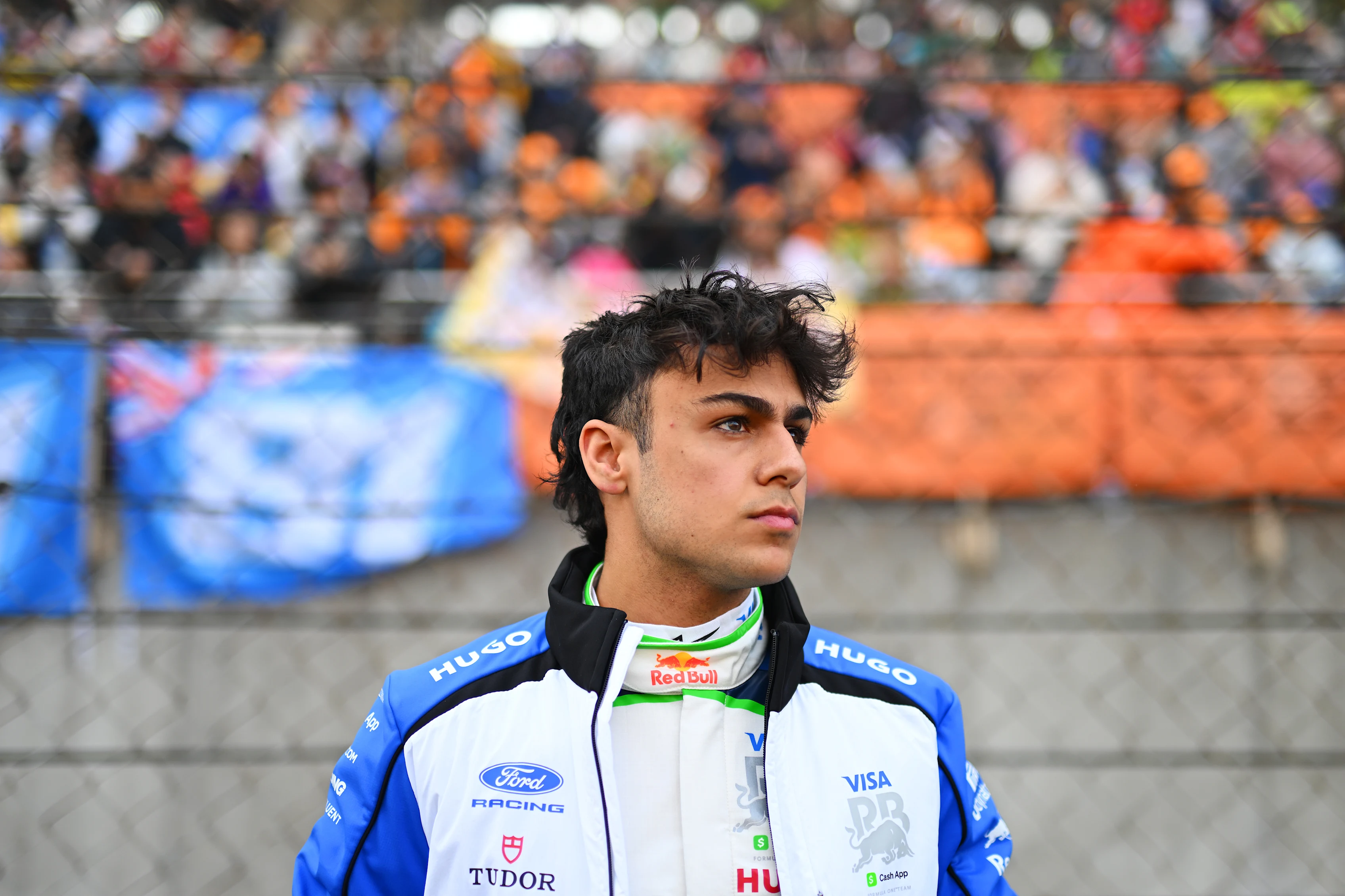 SHANGHAI, CHINA - MARCH 14: Arvid Lindblad of Great Britain and Visa Cash App Racing Bulls looks on