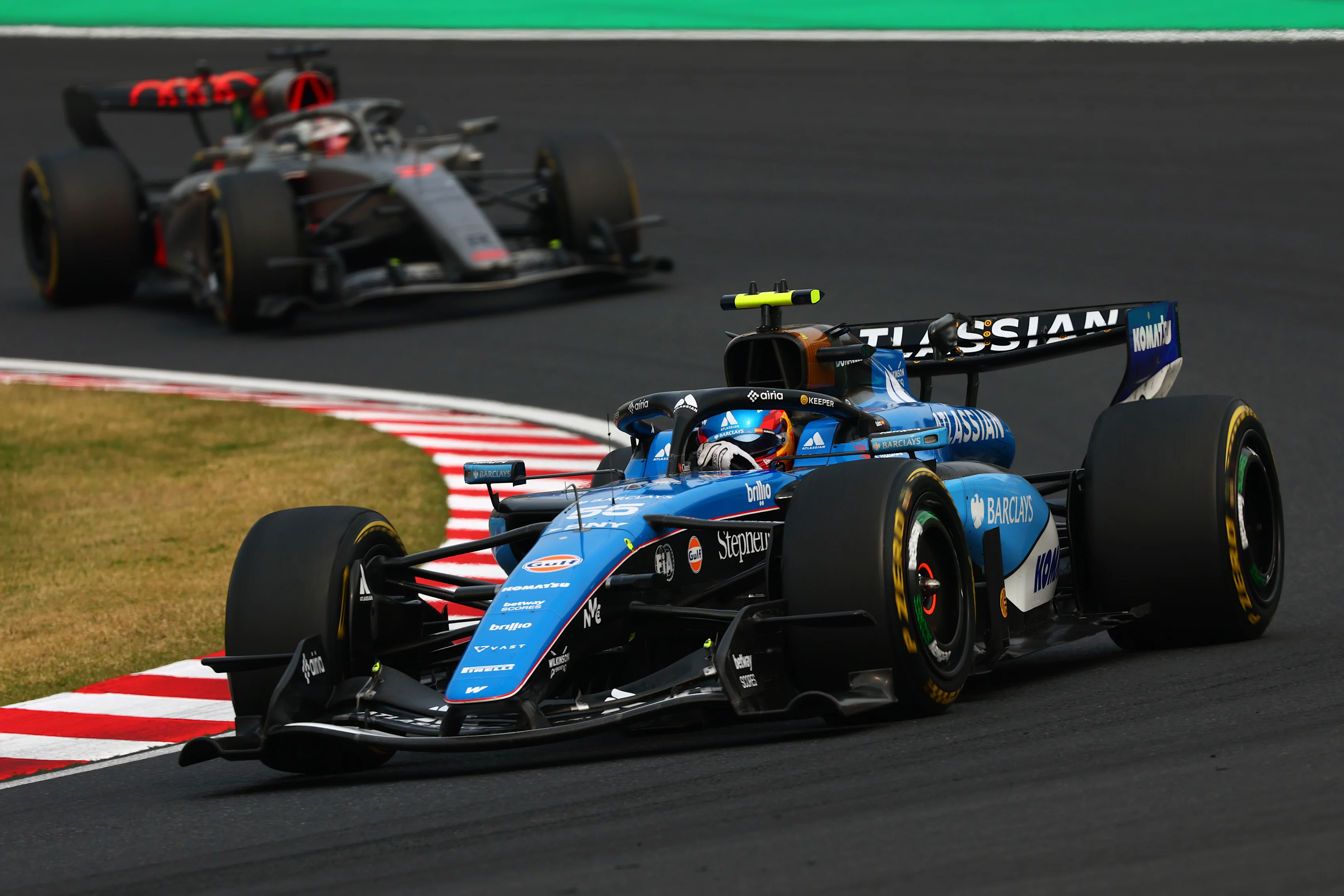 SUZUKA, JAPAN - MARCH 29: Carlos Sainz of Spain driving the (55) Williams FW48 Mercedes on track