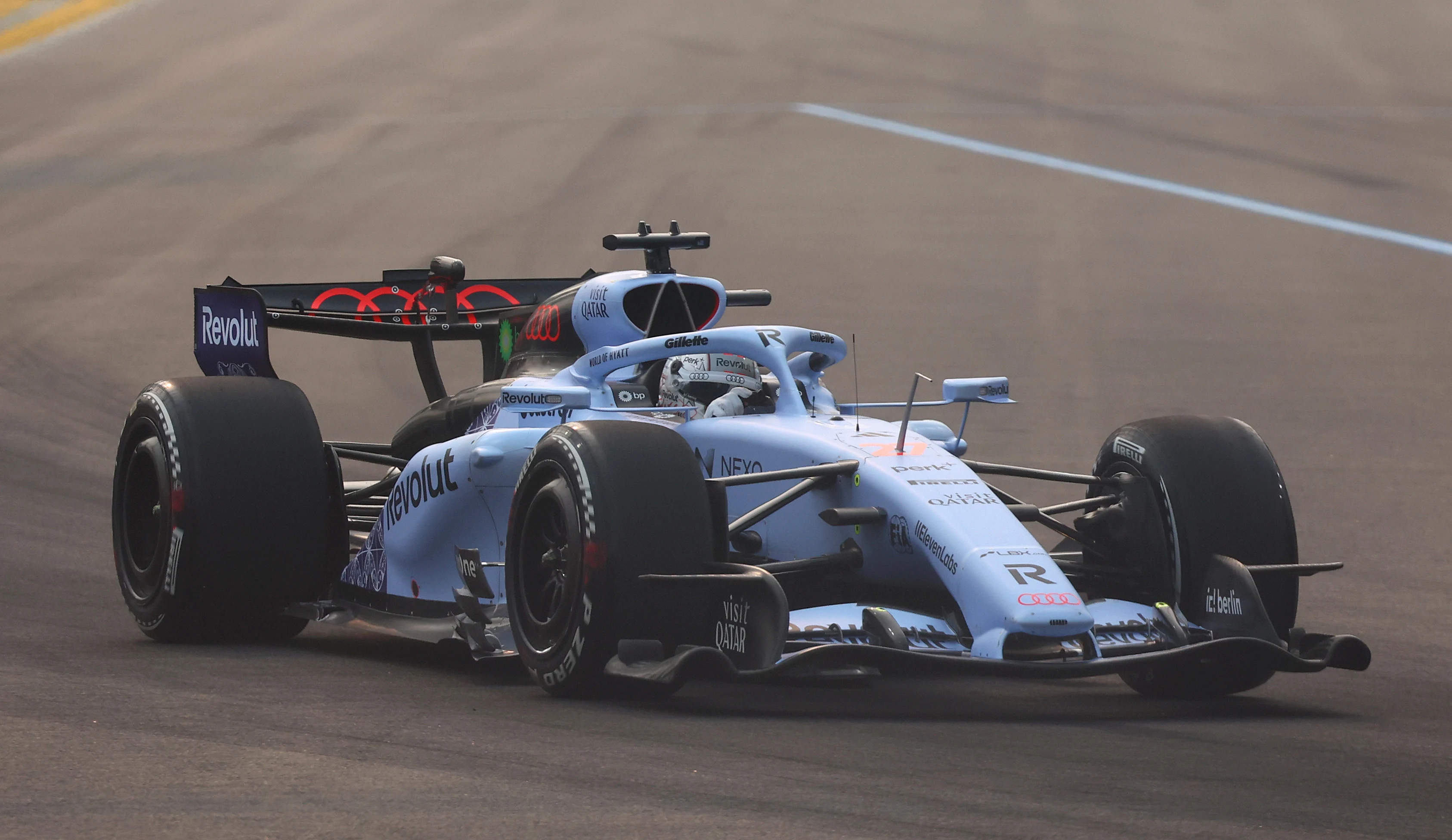SINGAPORE, SINGAPORE - OCTOBER 09: Nico Hulkenberg of Germany driving the (27) Audi F1 Team R26 on