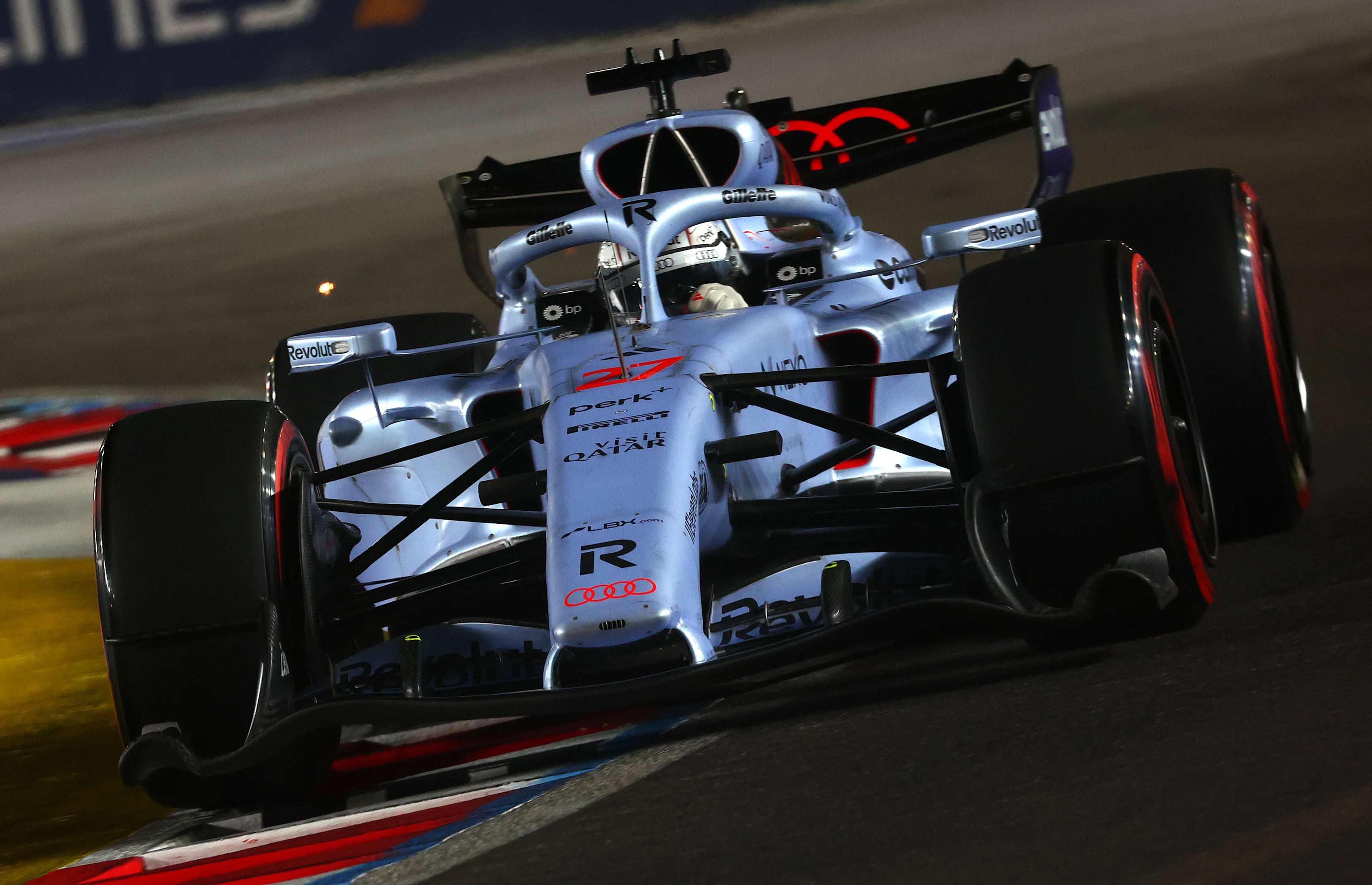 SINGAPORE, SINGAPORE - OCTOBER 10: Nico Hulkenberg of Germany driving the (27) Audi F1 Team R26 on