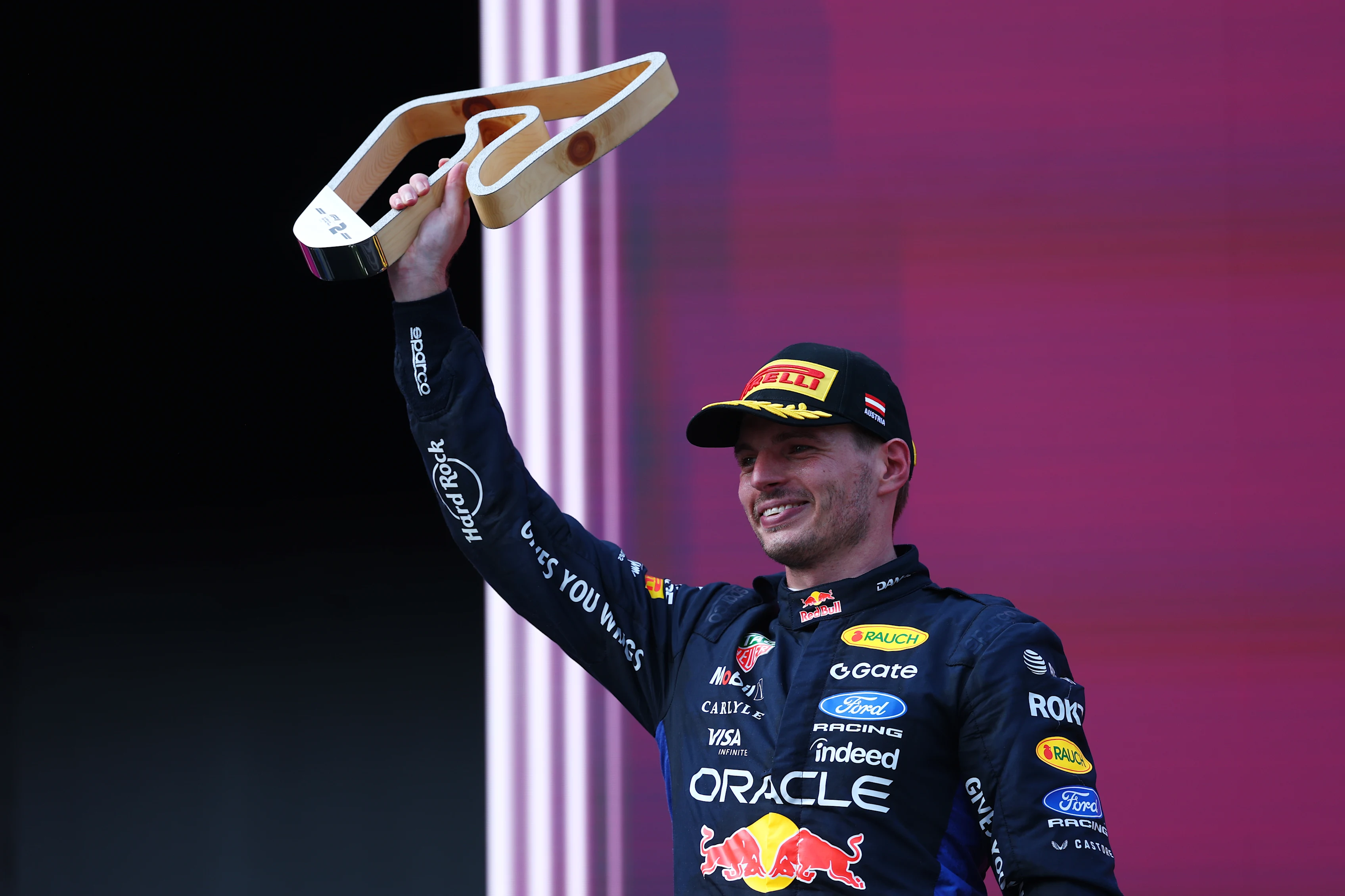 SPIELBERG, AUSTRIA - JUNE 28: Second placed Max Verstappen of the Netherlands and Oracle Red Bull