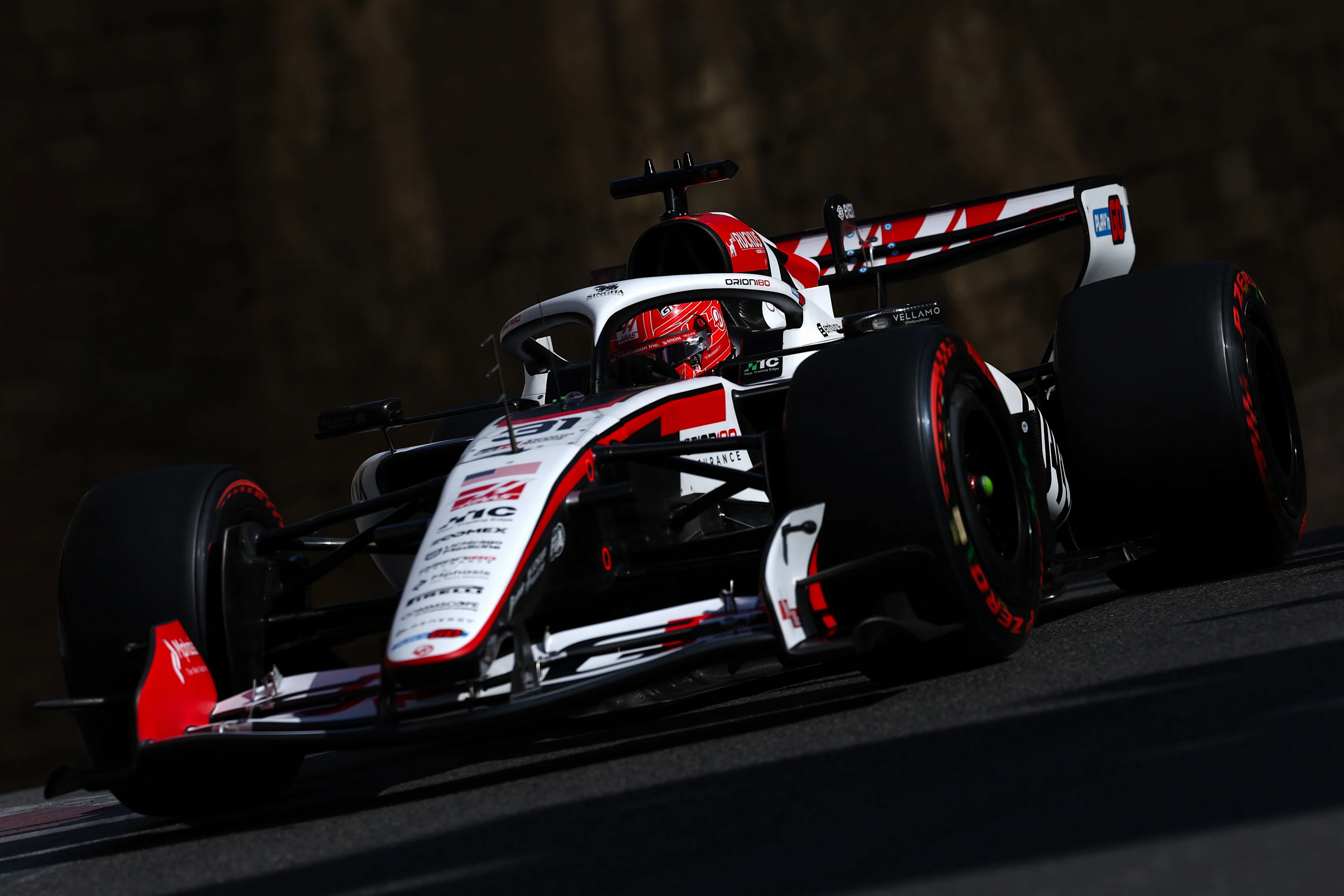 BAKU, AZERBAIJAN - SEPTEMBER 26: Esteban Ocon of France driving the (31) Haas F1 VF-26 Ferrari