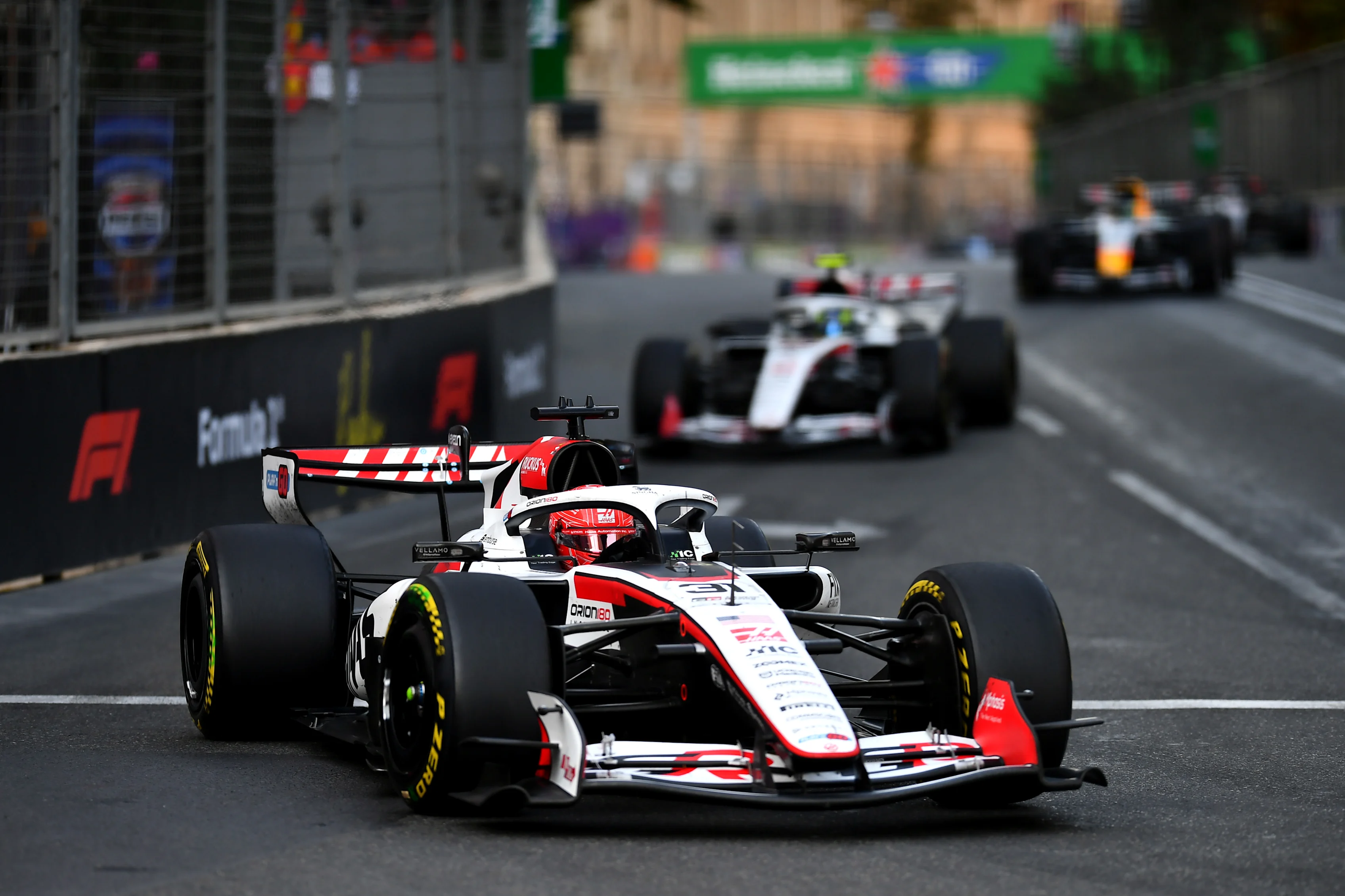 BAKU, AZERBAIJAN - SEPTEMBER 26: Esteban Ocon of France driving the (31) Haas F1 VF-26 Ferrari on
