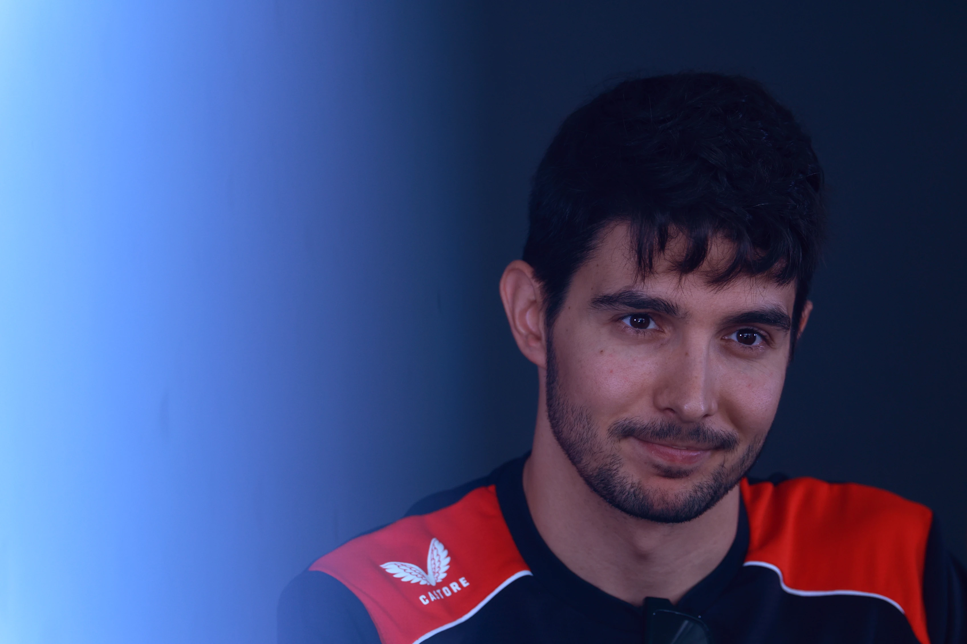 BAKU, AZERBAIJAN - SEPTEMBER 23: Esteban Ocon of France and Haas F1 talks to the media during