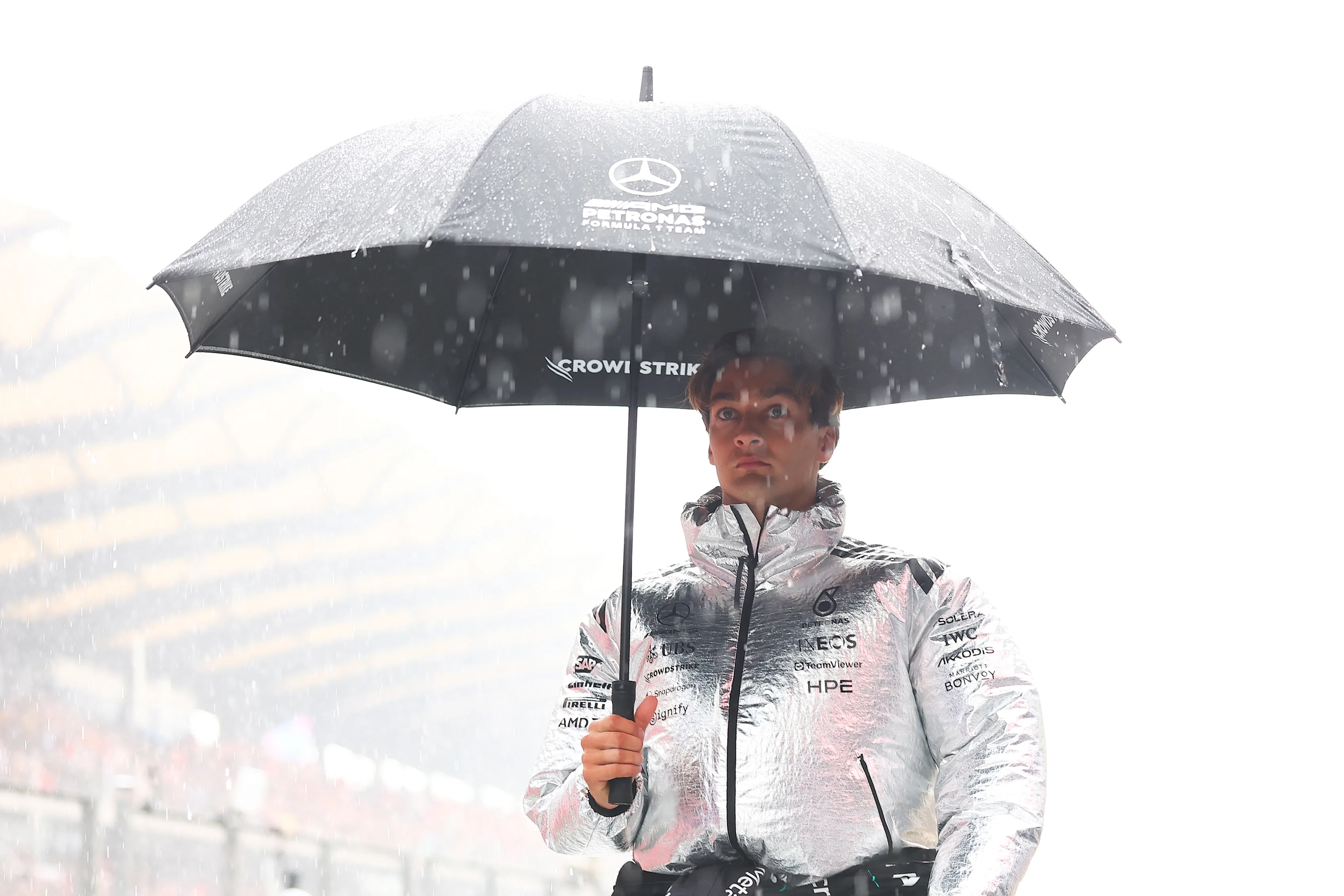 KUALA LUMPUR, MALAYSIA - OCTOBER 04: George Russell of Great Britain and Mercedes AMG Petronas F1