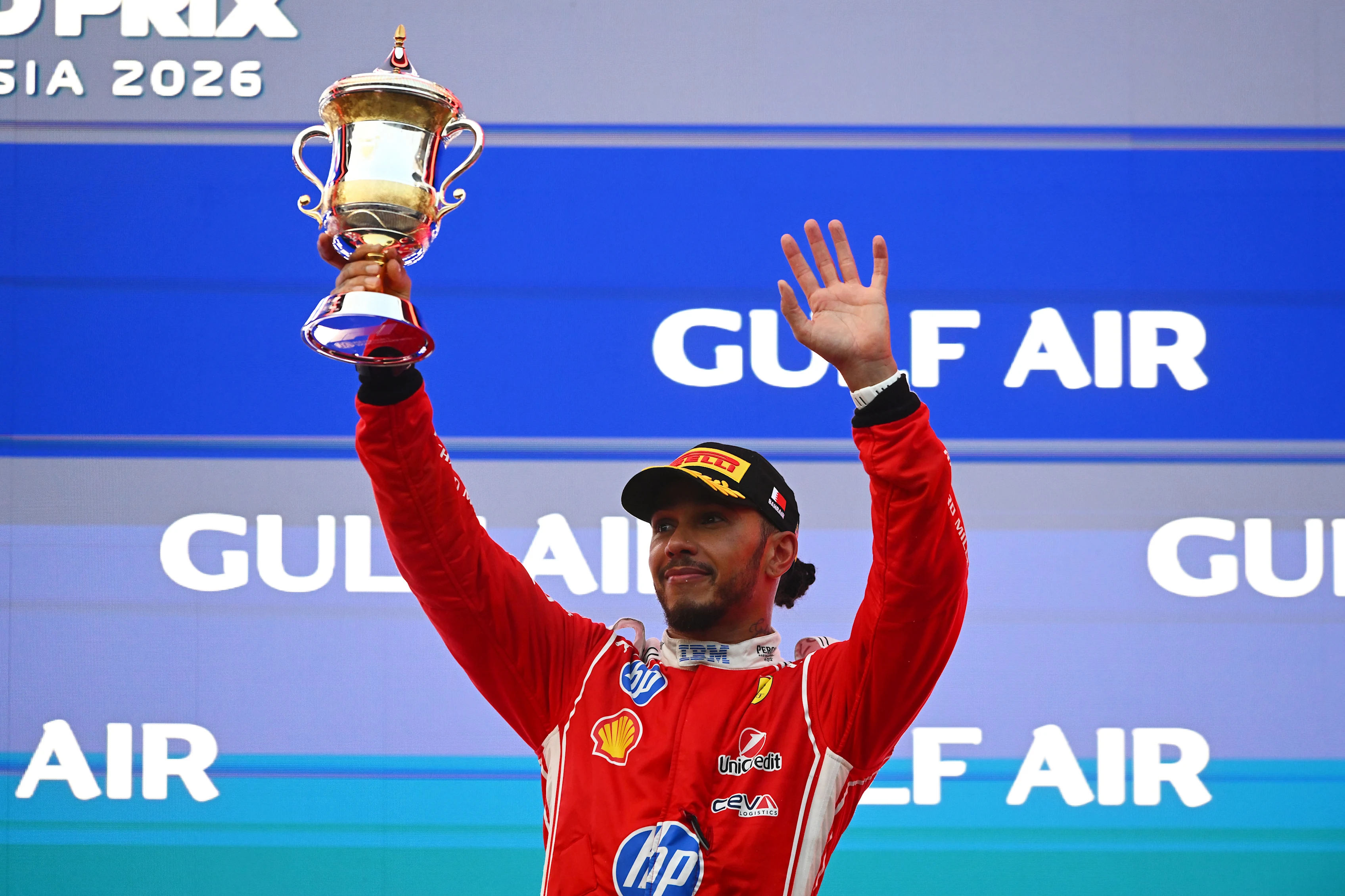KUALA LUMPUR, MALAYSIA - OCTOBER 04: Third placed Lewis Hamilton of Great Britain and Scuderia