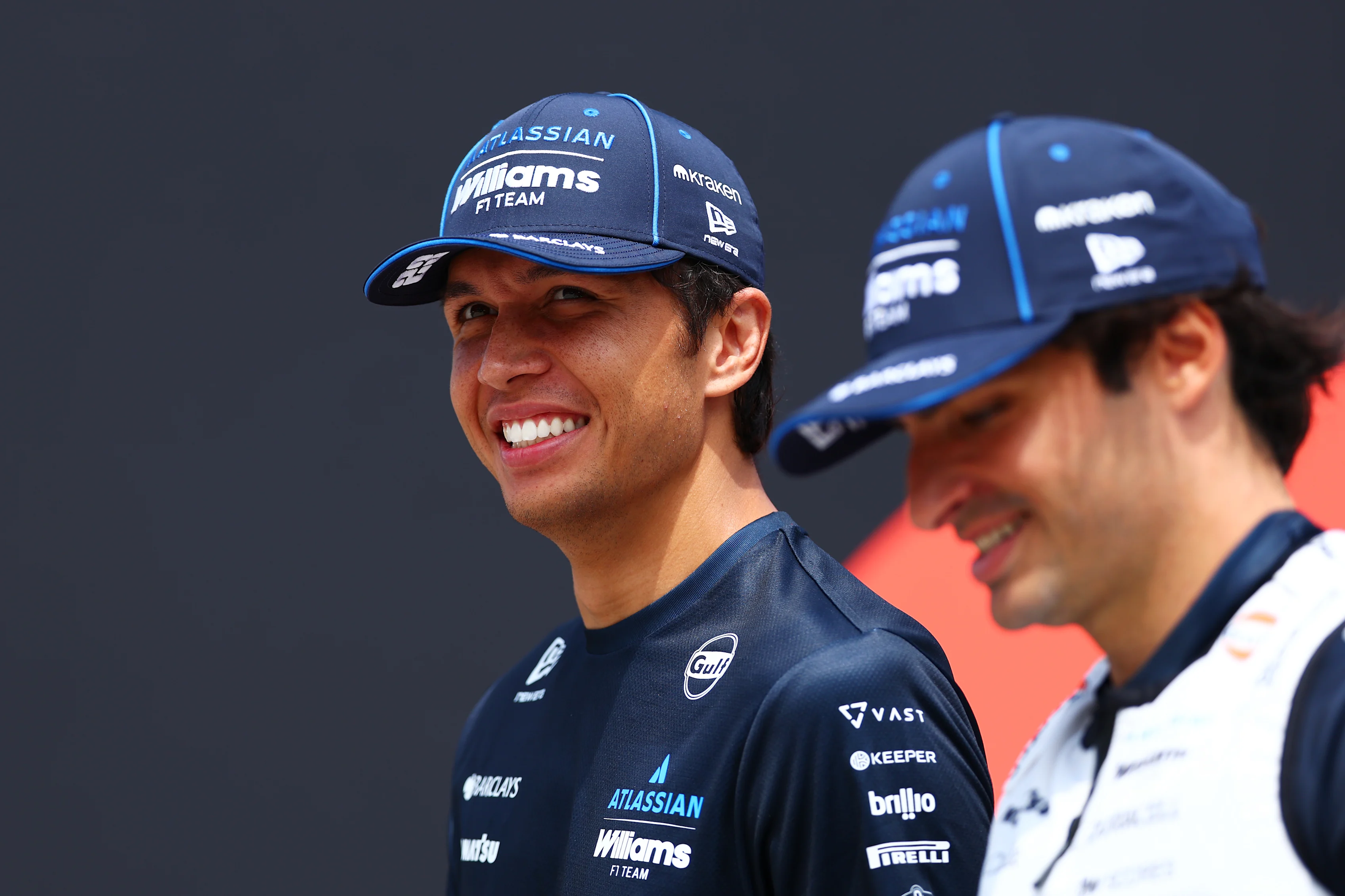 KUALA LUMPUR, MALAYSIA - OCTOBER 02: Alexander Albon of Thailand and Williams and Carlos Sainz of