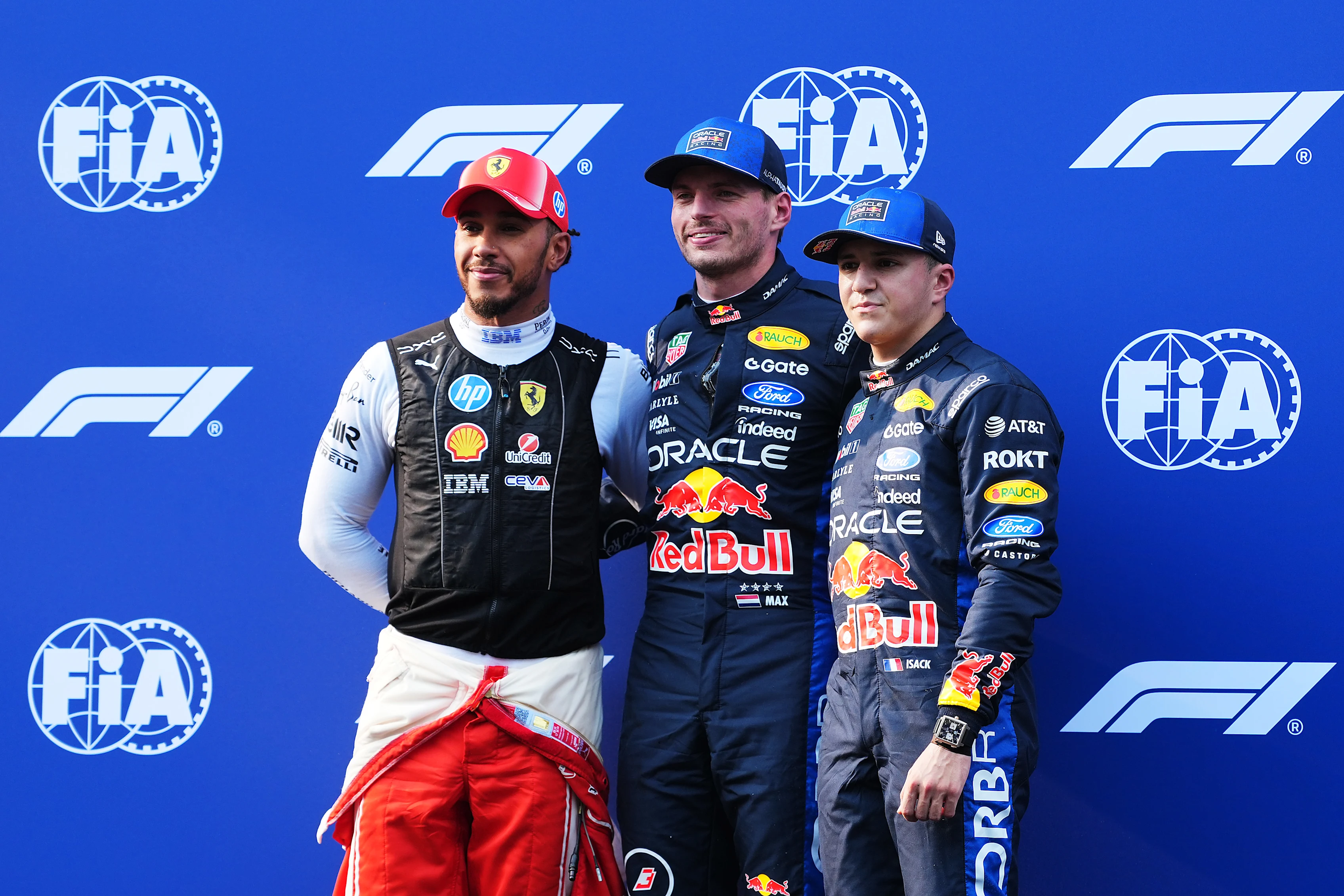 KUALA LUMPUR, MALAYSIA - OCTOBER 03: Pole position qualifier Max Verstappen of the Netherlands and