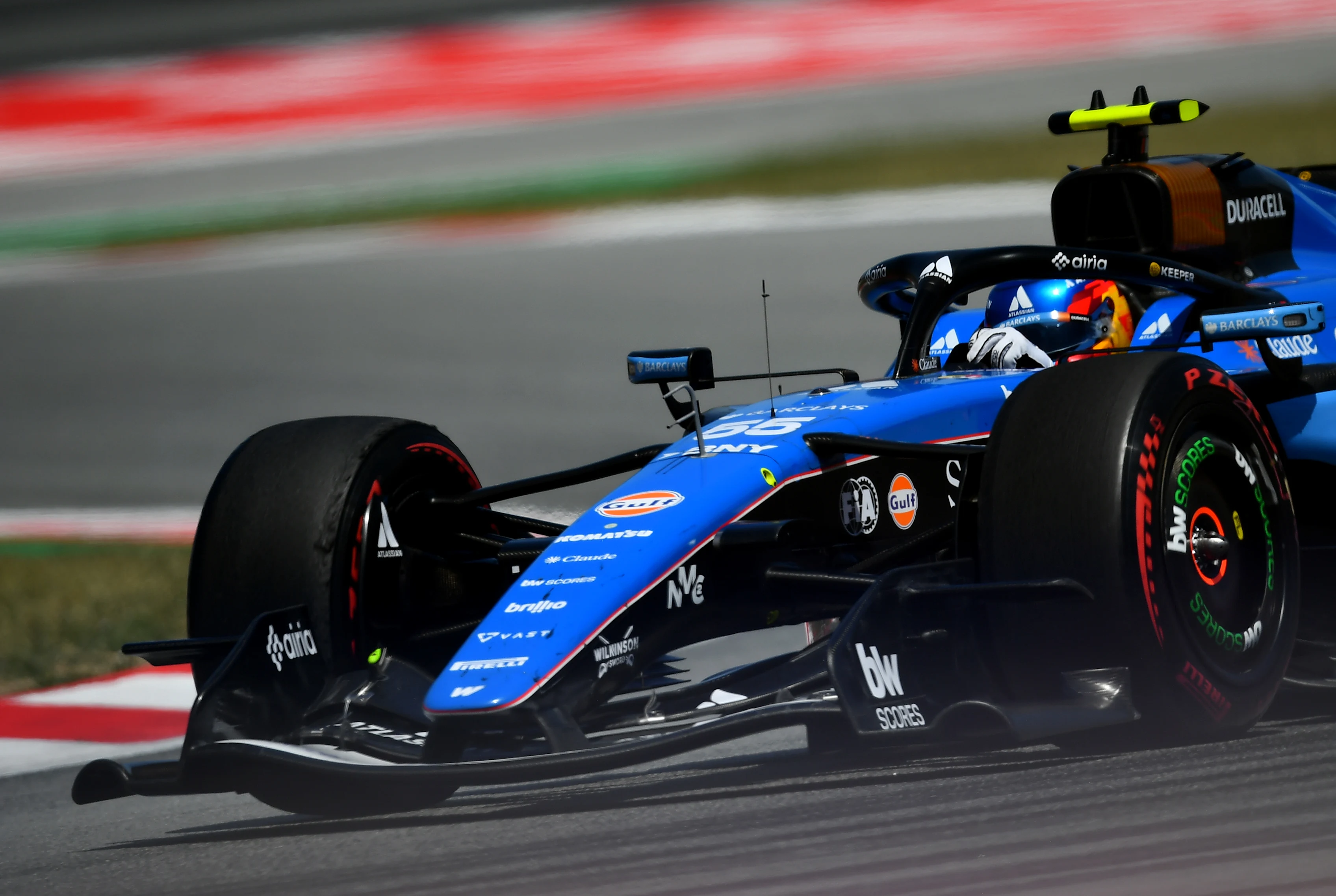 BARCELONA, SPAIN - JUNE 14: Carlos Sainz of Spain driving the (55) Williams FW48 Mercedes on track