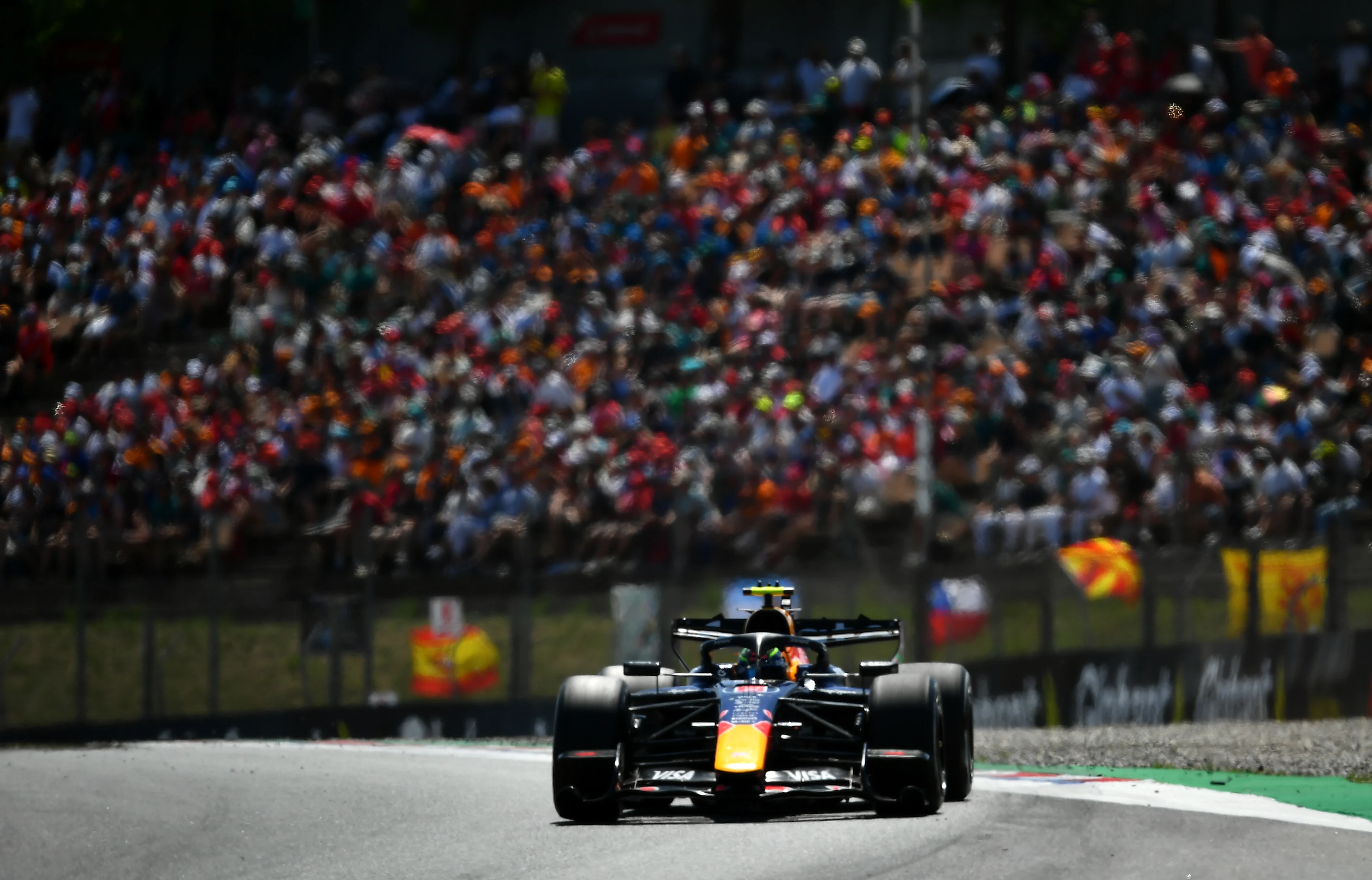 BARCELONA, SPAIN - JUNE 14: Isack Hadjar of France driving the (6) Oracle Red Bull Racing RB22 Red