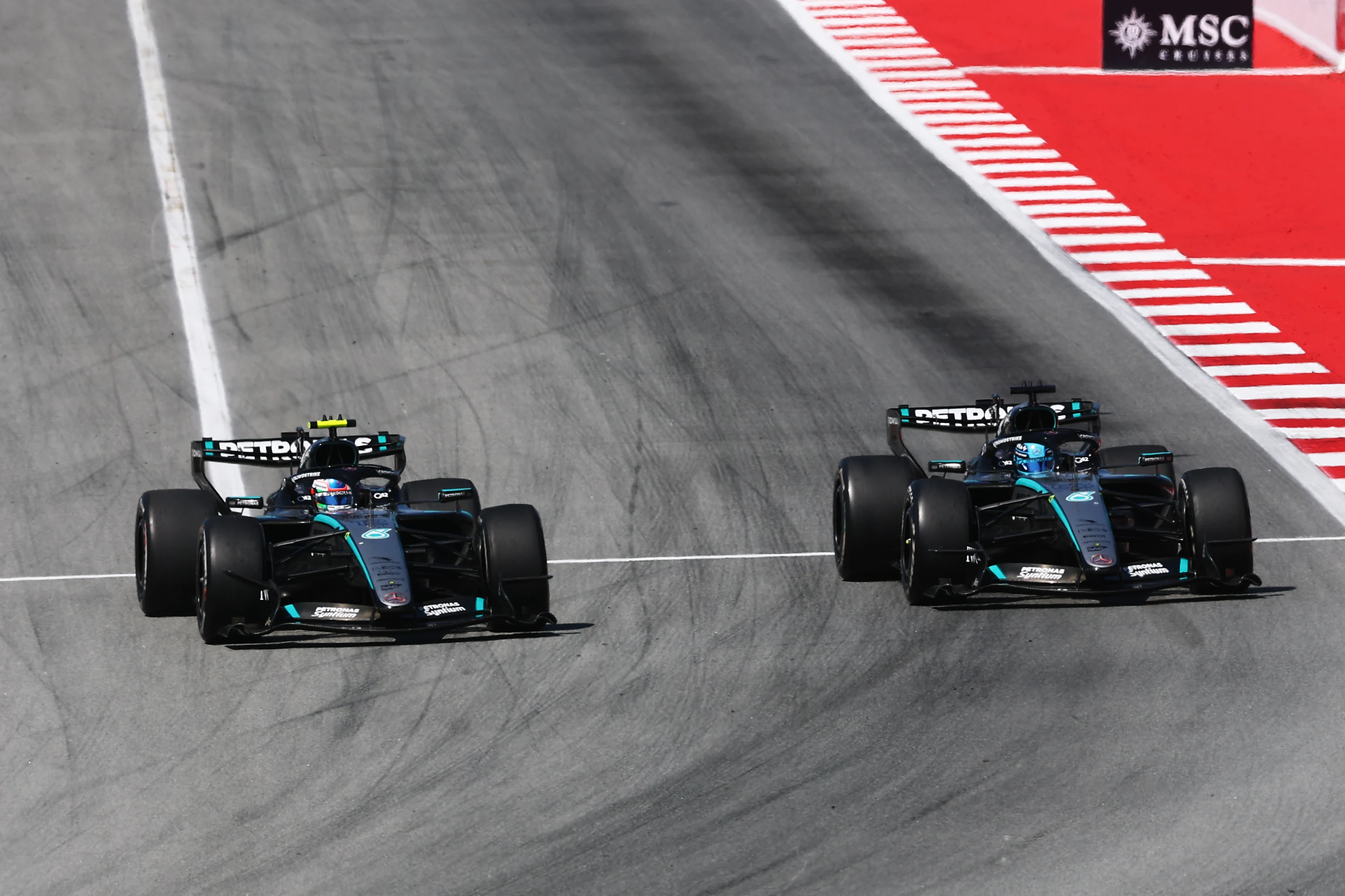 BARCELONA, SPAIN - JUNE 14: Andrea Kimi Antonelli of Italy driving the (12) Mercedes AMG Petronas