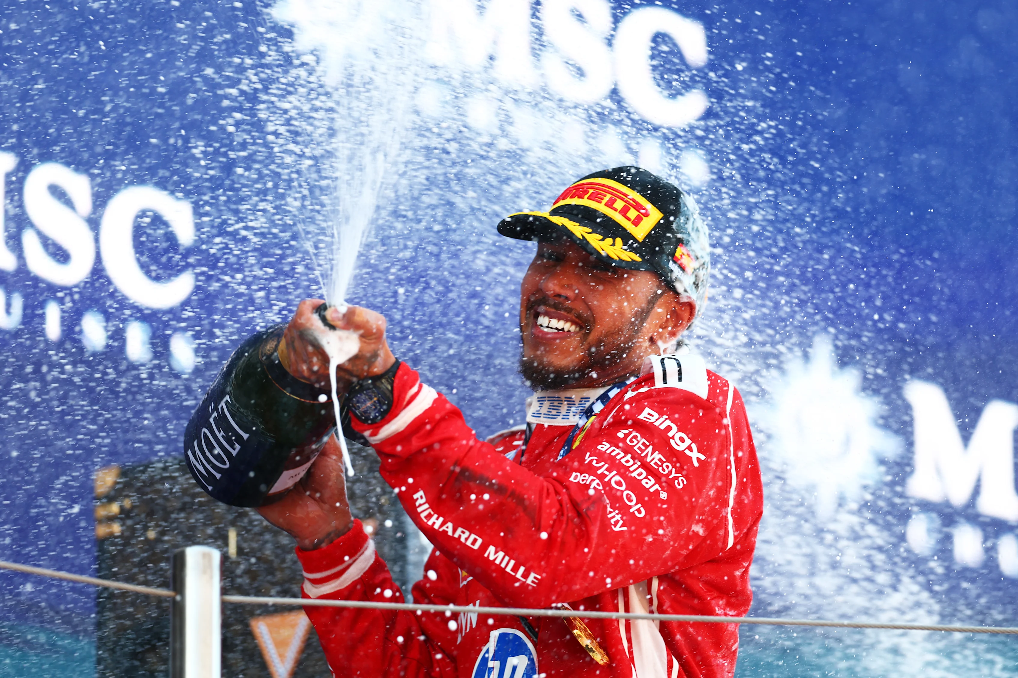 BARCELONA, SPAIN - JUNE 14: Race winner Lewis Hamilton of Great Britain and Scuderia Ferrari