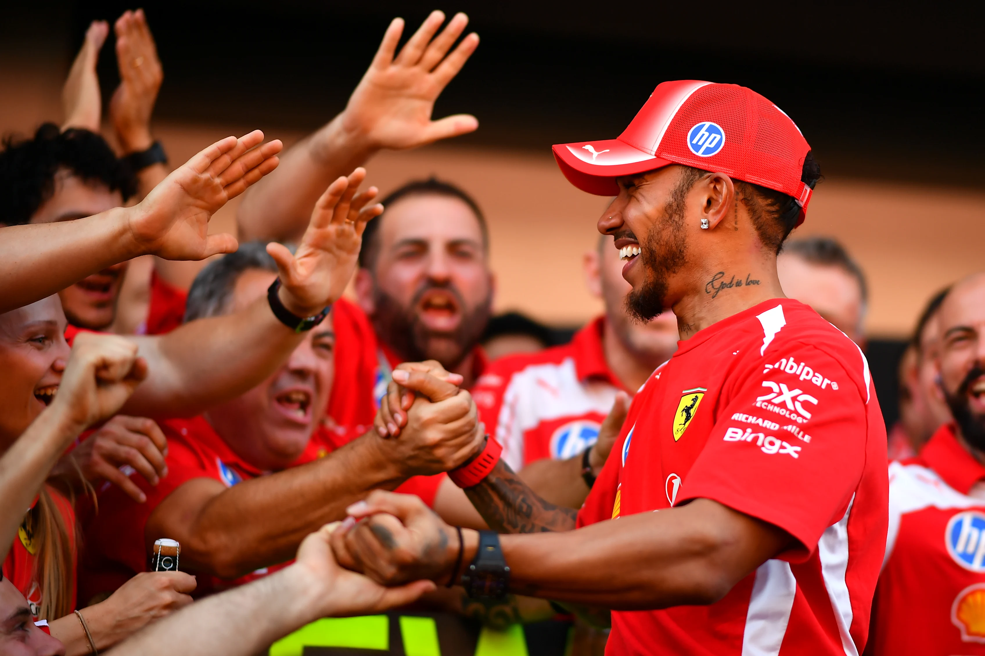 BARCELONA, SPAIN - JUNE 14: Race winner Lewis Hamilton of Great Britain and Scuderia Ferrari