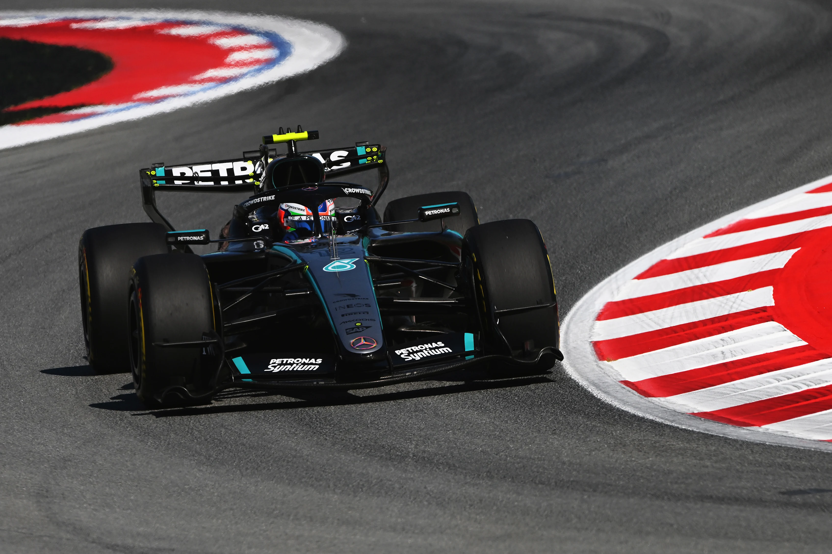 BARCELONA, SPAIN - JUNE 12: Andrea Kimi Antonelli of Italy driving the (12) Mercedes AMG Petronas