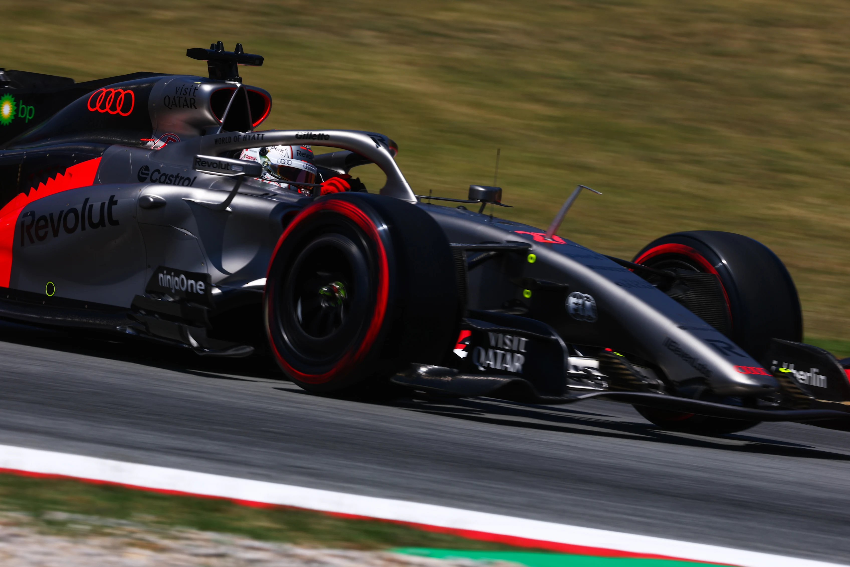 BARCELONA, SPAIN - JUNE 13: Nico Hulkenberg of Germany driving the (27) Audi F1 Team R26 on track