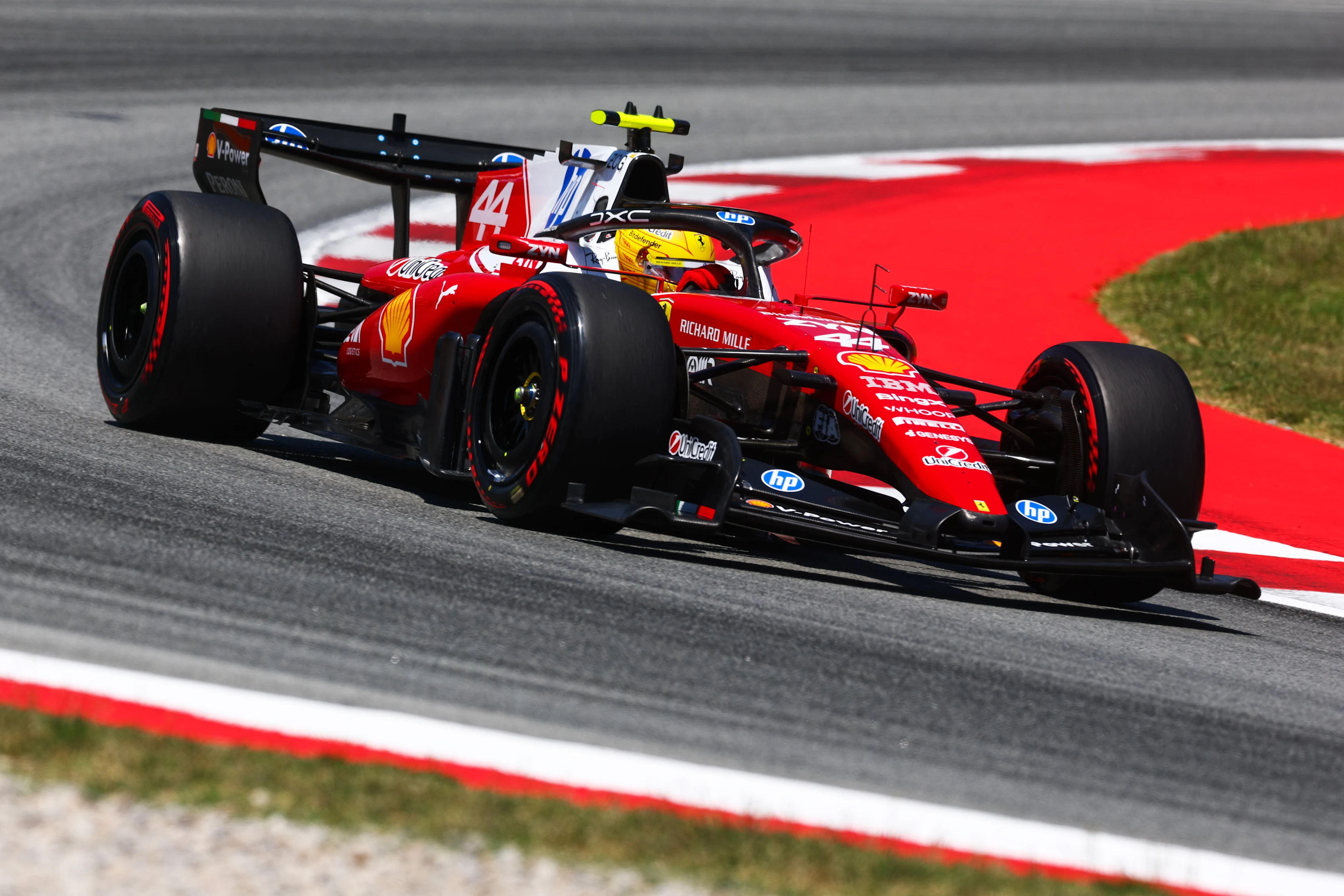 BARCELONA, SPAIN - JUNE 13: Lewis Hamilton of Great Britain driving the (44) Scuderia Ferrari SF-26