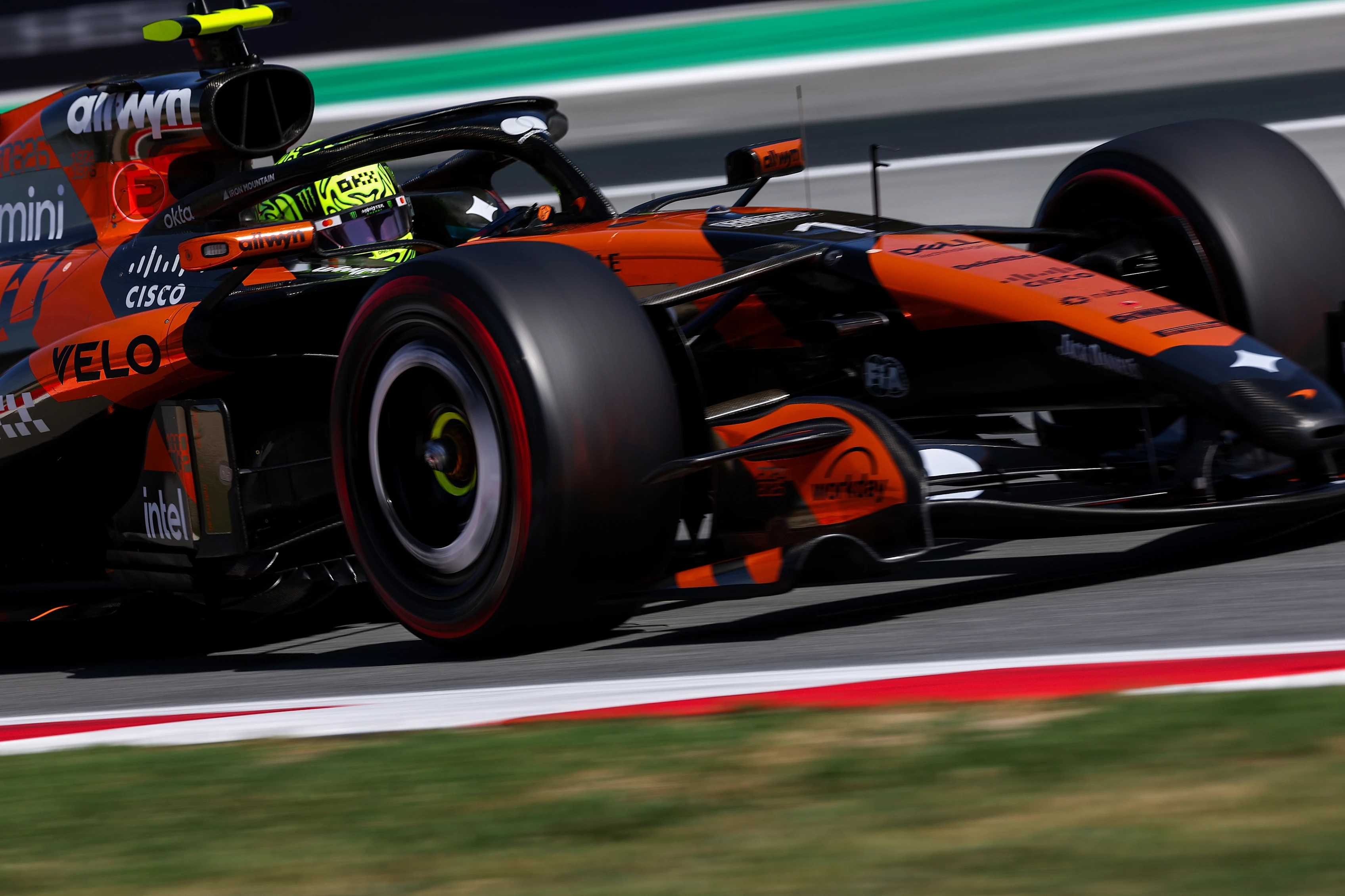 BARCELONA, SPAIN - JUNE 13: Lando Norris of Great Britain driving the (1) McLaren MCL40 Mercedes on