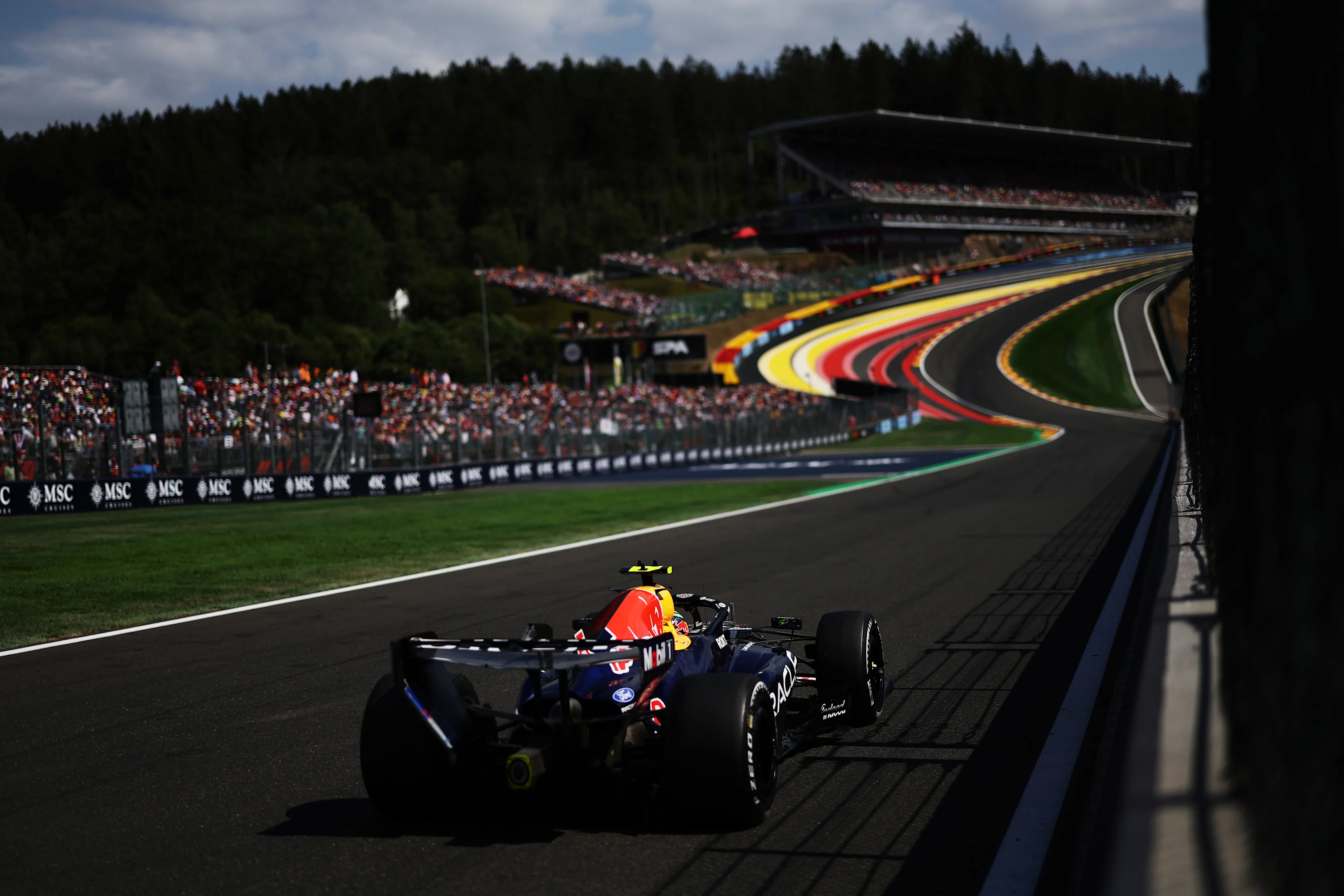 SPA, BELGIUM - JULY 19: Isack Hadjar of France driving the (6) Oracle Red Bull Racing RB22 Red Bull