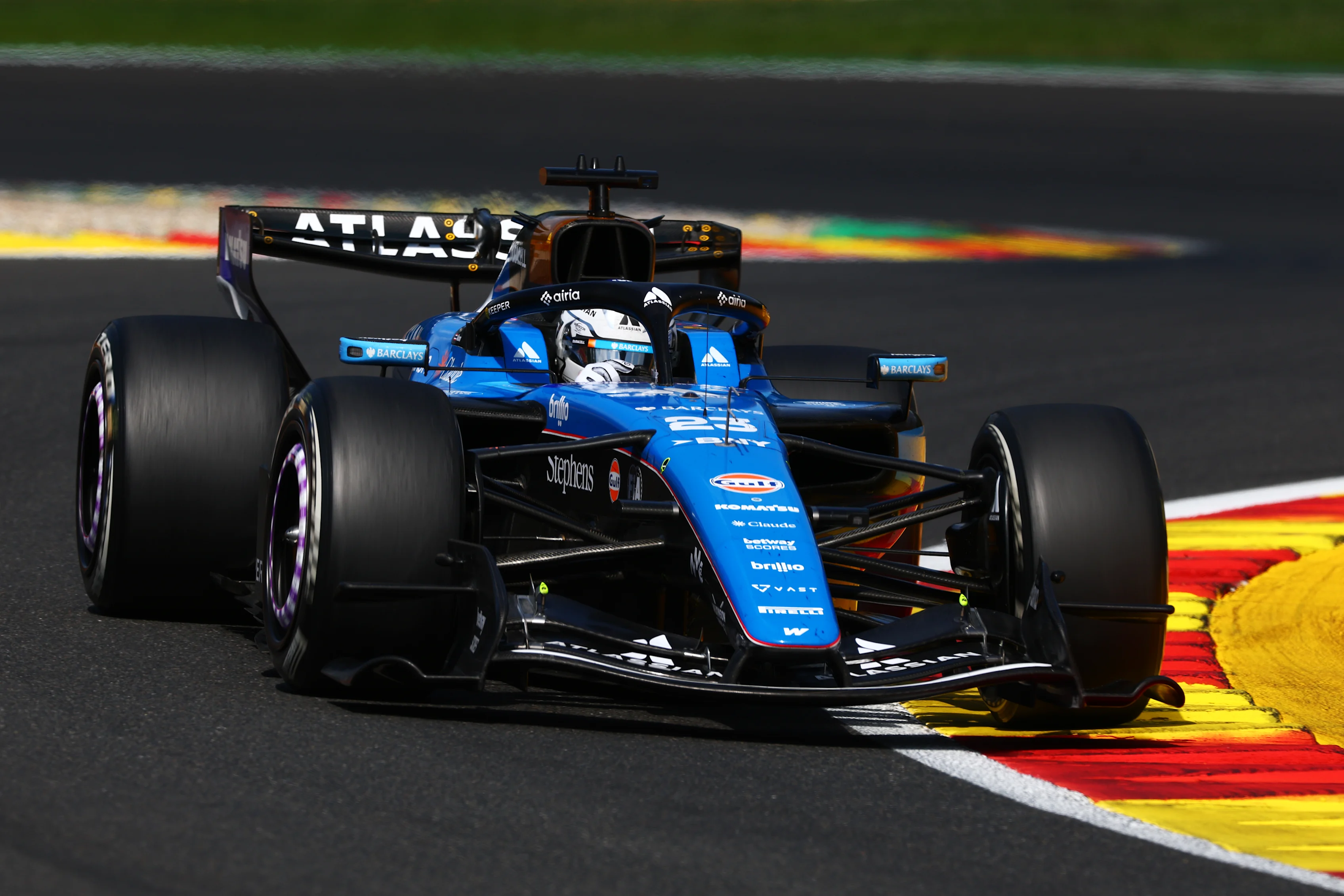 SPA, BELGIUM - JULY 19: Alexander Albon of Thailand driving the (23) Williams FW48 Mercedes on