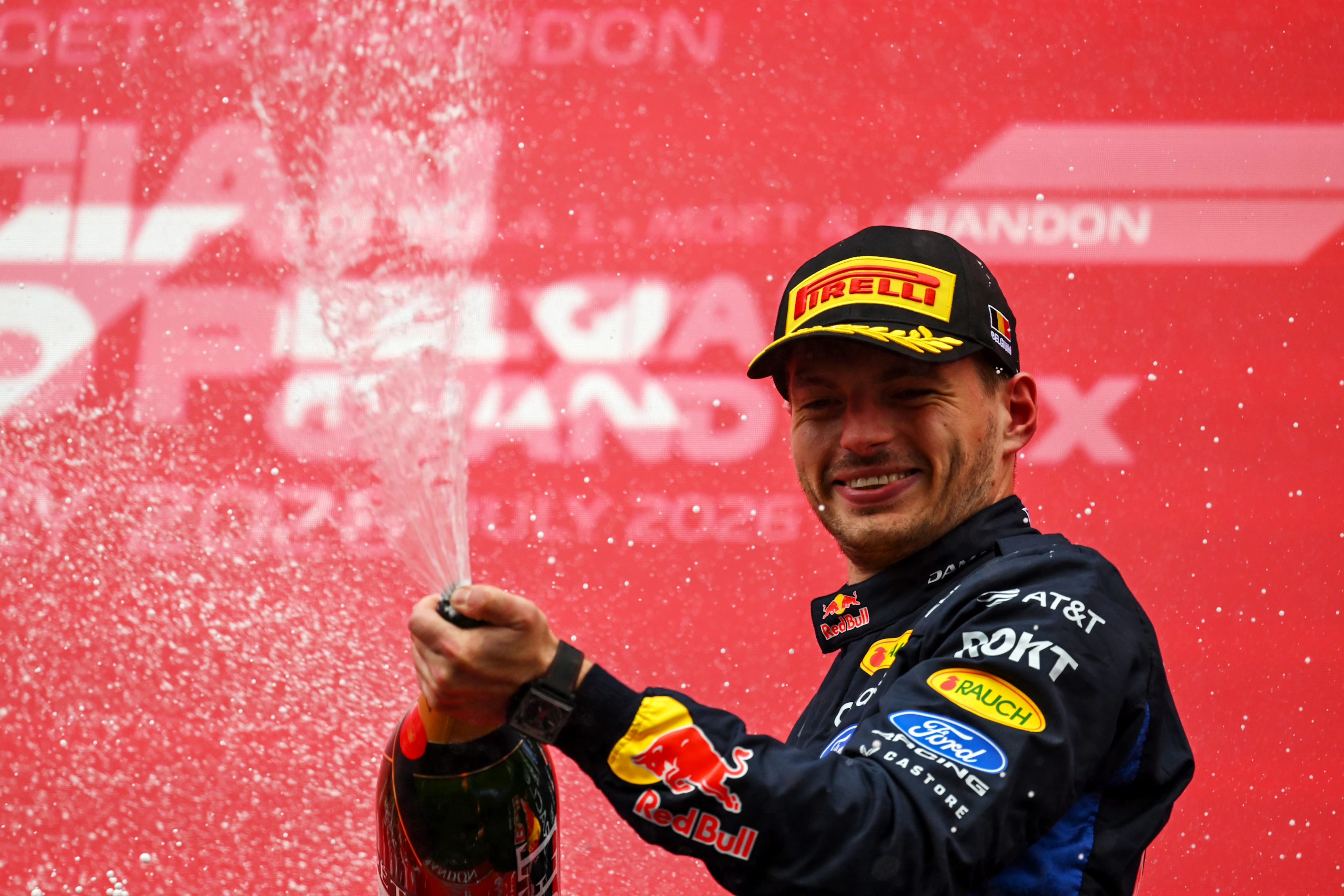 SPA, BELGIUM - JULY 19: Third placed Max Verstappen of the Netherlands and Oracle Red Bull Racing