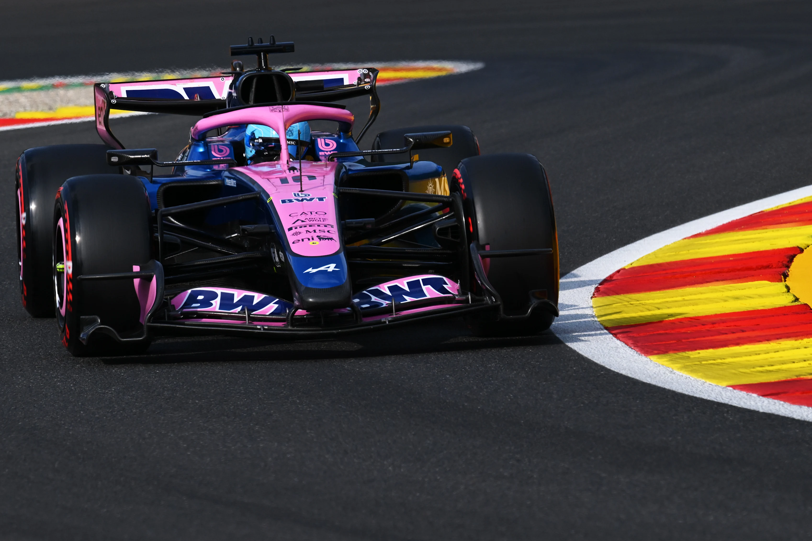 SPA, BELGIUM - JULY 17: Pierre Gasly of France driving the (10) Alpine F1 A526 Mercedes on track