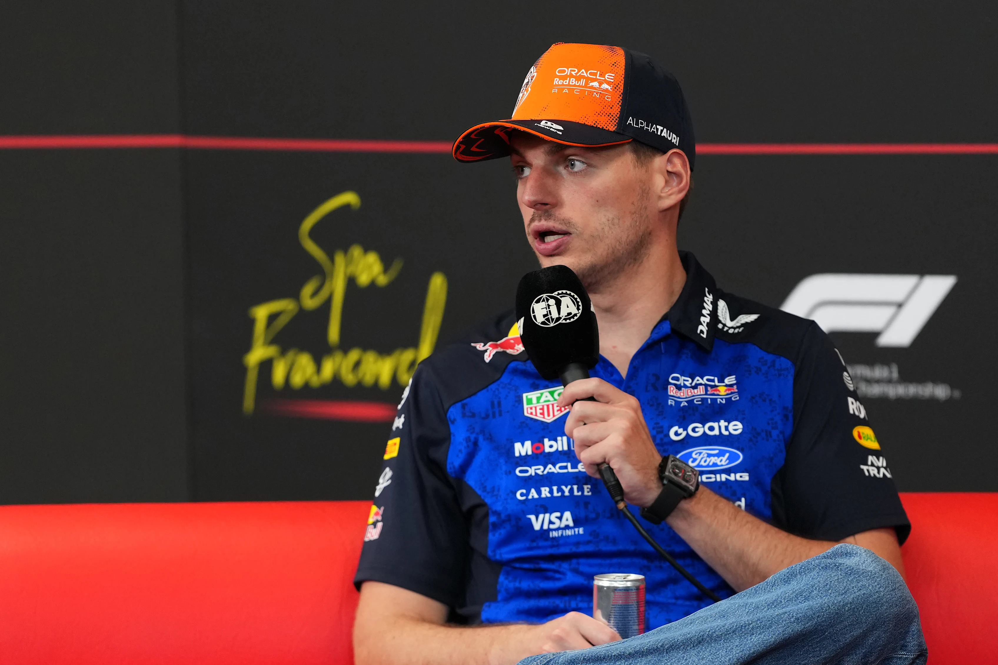 SPA, BELGIUM - JULY 16: Max Verstappen of the Netherlands and Oracle Red Bull Racing speaks in the
