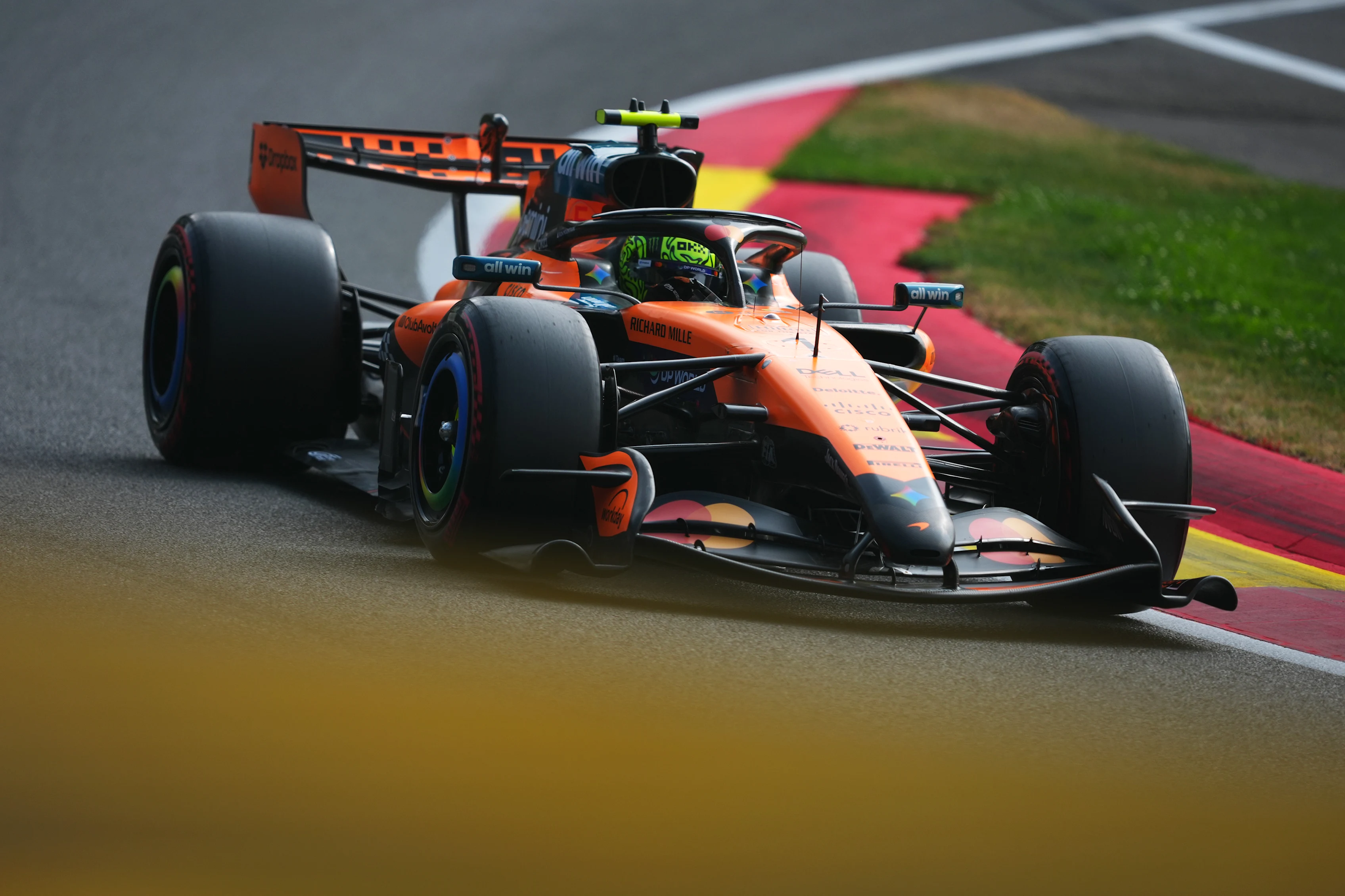 SPA, BELGIUM - JULY 18: Lando Norris of Great Britain driving the (1) McLaren MCL40 Mercedes on