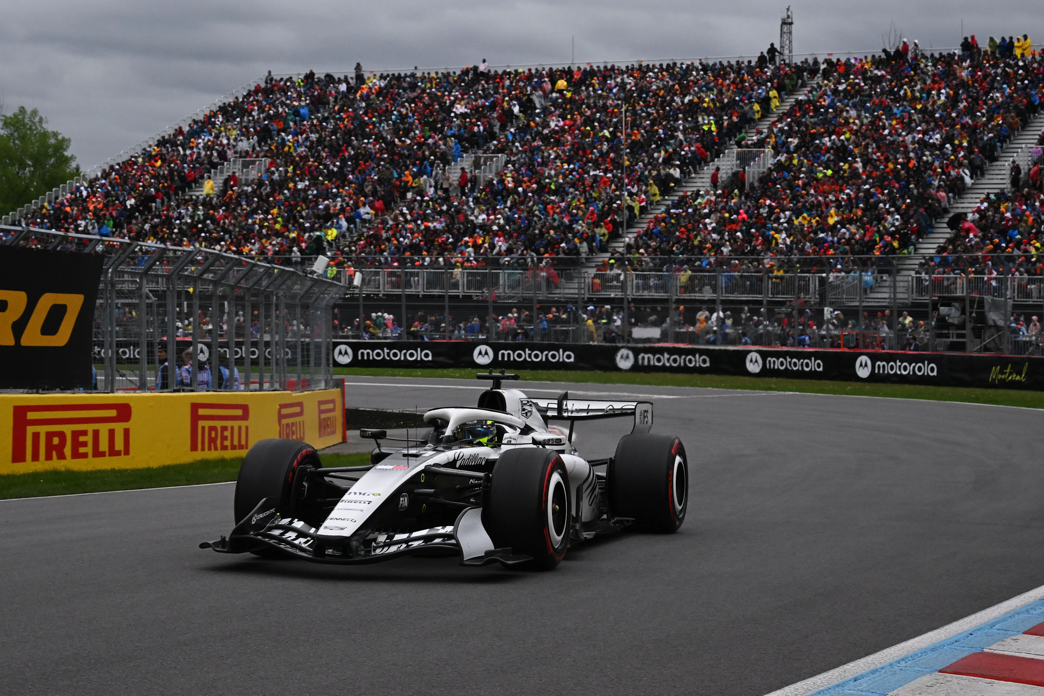 MONTREAL, QUEBEC - MAY 24: Sergio Perez of Mexico driving the (11) Cadillac F1 Team MAC-26 Ferrari