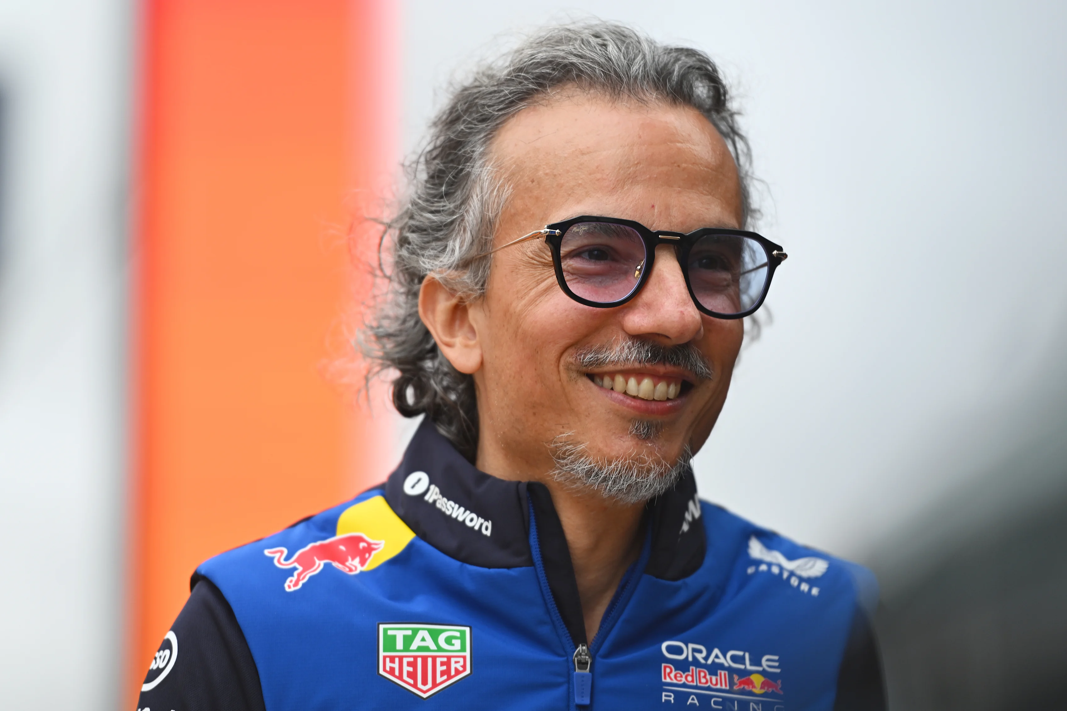 NORTHAMPTON, ENGLAND - JULY 05: Laurent Mekies, Team Principal of Oracle Red Bull Racing arrives in
