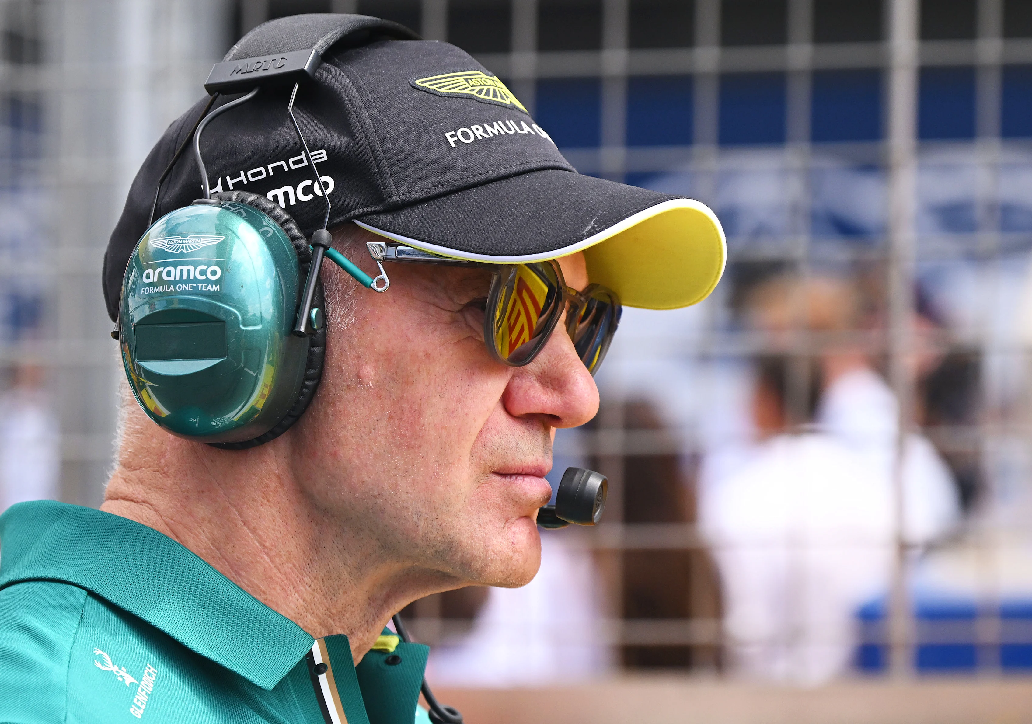 NORTHAMPTON, ENGLAND - JULY 05: Adrian Newey, Team Principal of Aston Martin F1 Team on the grid