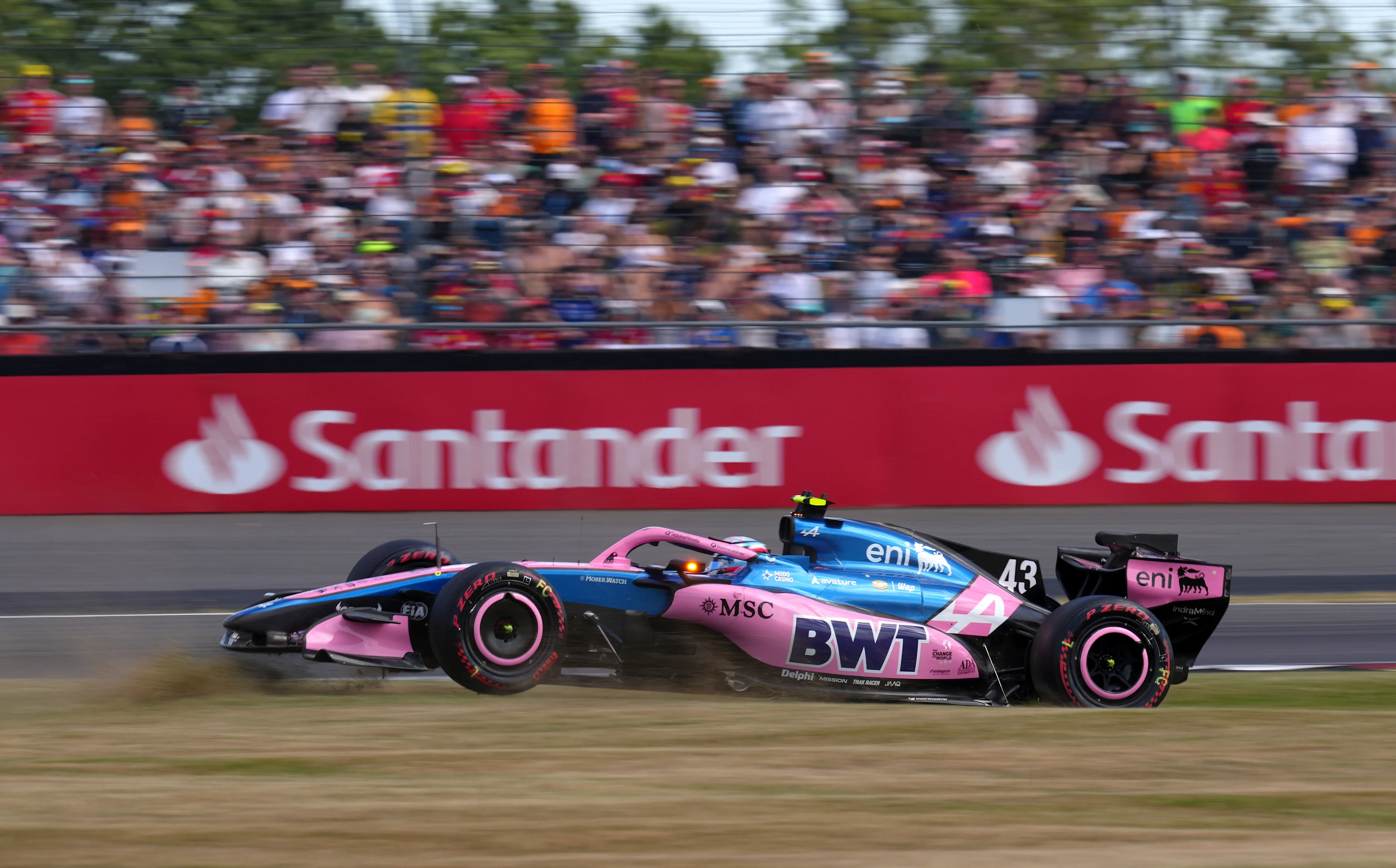 NORTHAMPTON, ENGLAND - JULY 04: Franco Colapinto of Argentina driving the (43) Alpine F1 A526