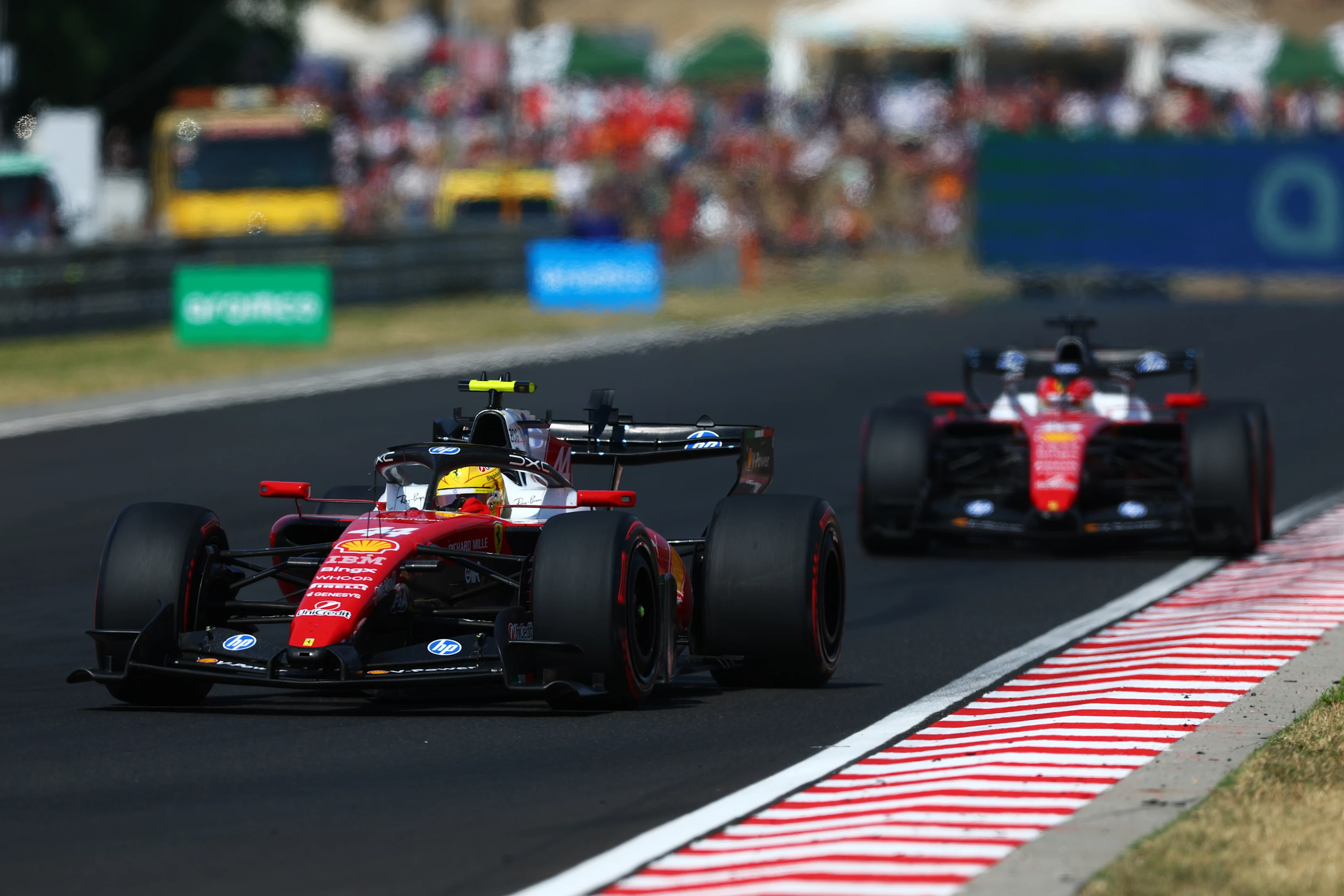 BUDAPEST, HUNGARY - JULY 26: Lewis Hamilton of Great Britain driving the (44) Scuderia Ferrari