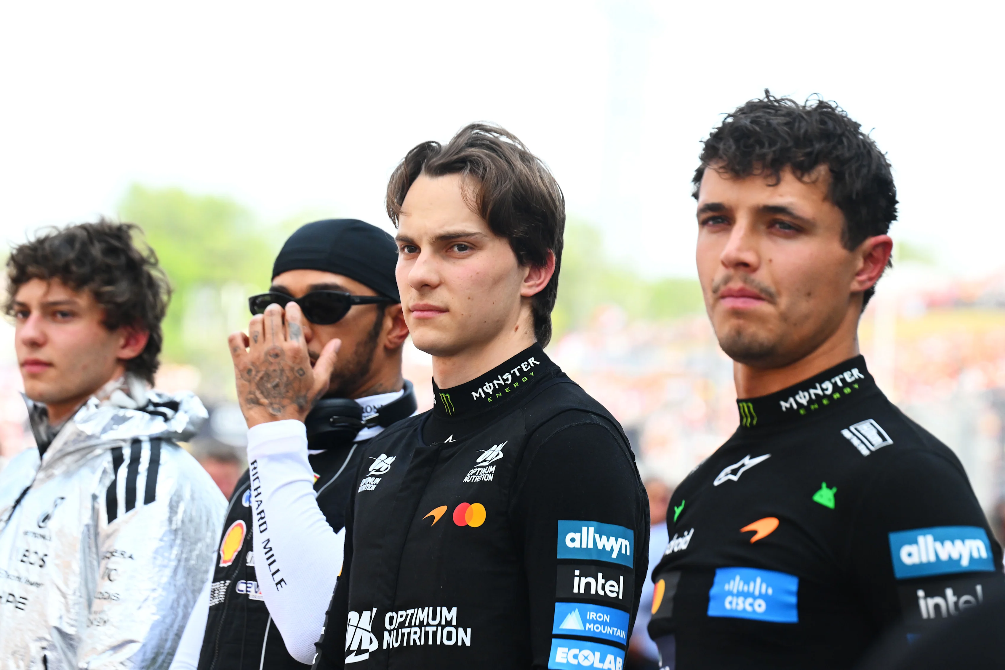 BUDAPEST, HUNGARY - JULY 26: Oscar Piastri of Australia and McLaren and Lando Norris of Great