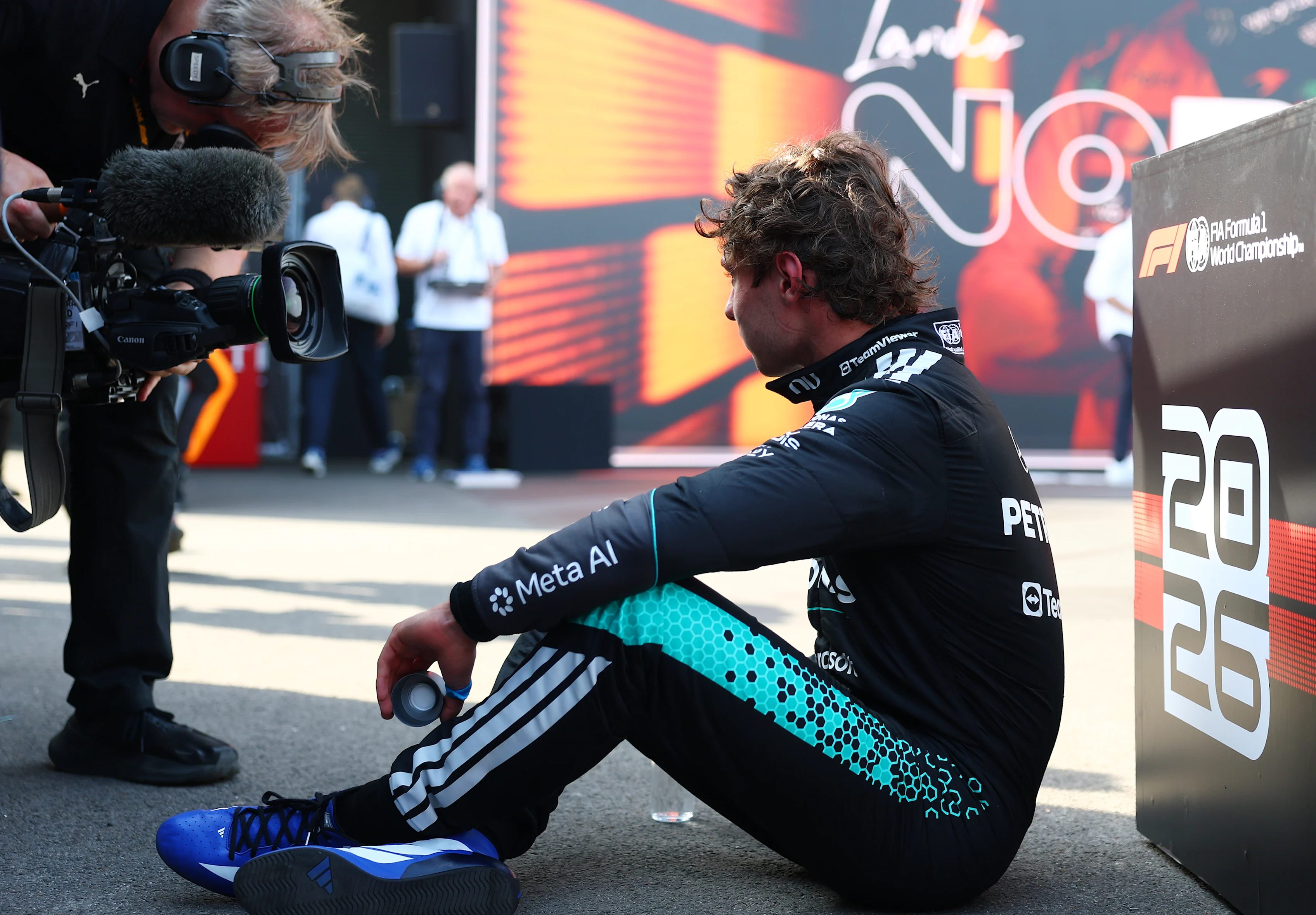 BUDAPEST, HUNGARY - JULY 26: Third placed Andrea Kimi Antonelli of Italy and Mercedes AMG Petronas