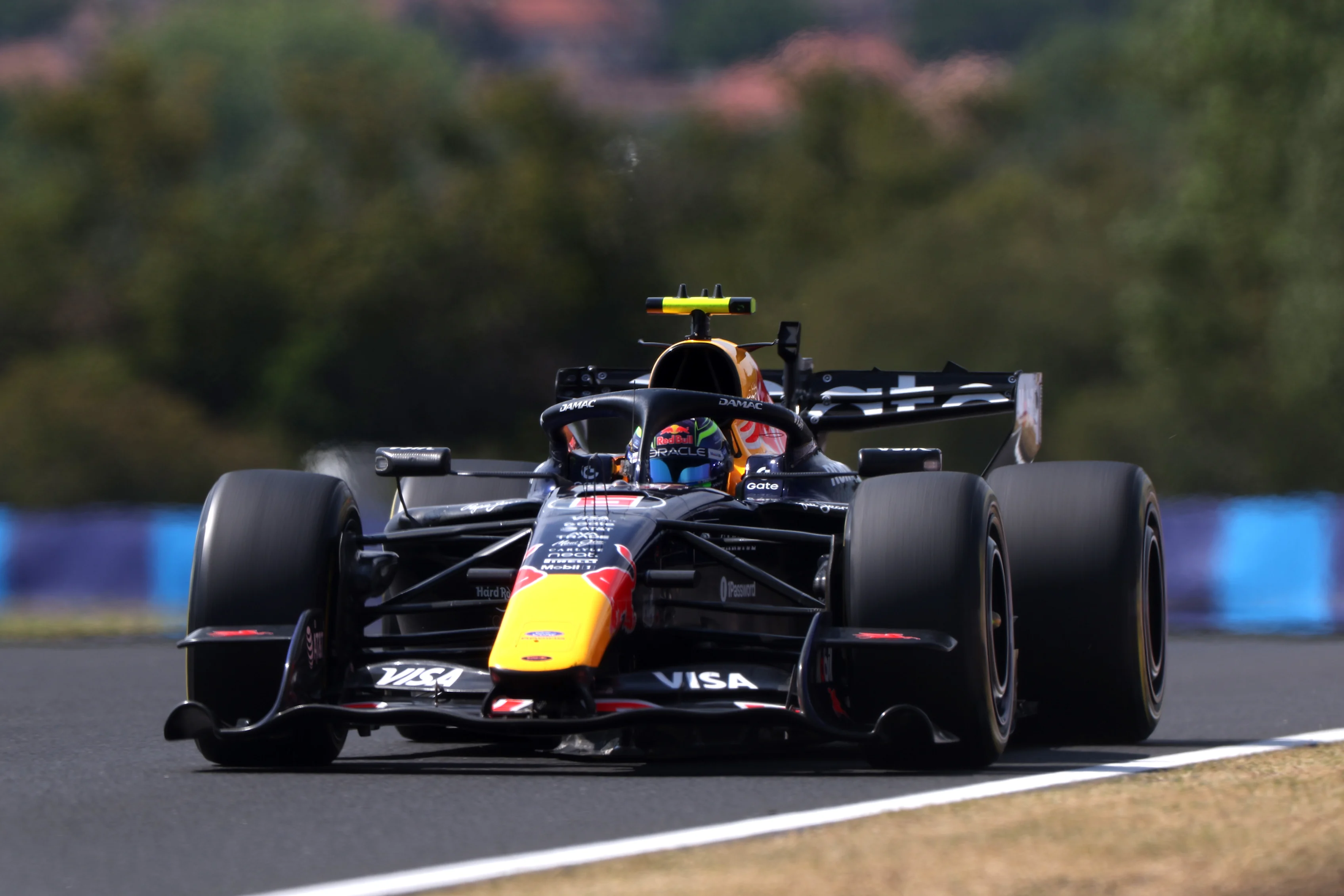 BUDAPEST, HUNGARY - JULY 26: Isack Hadjar of France driving the (6) Oracle Red Bull Racing RB22 Red