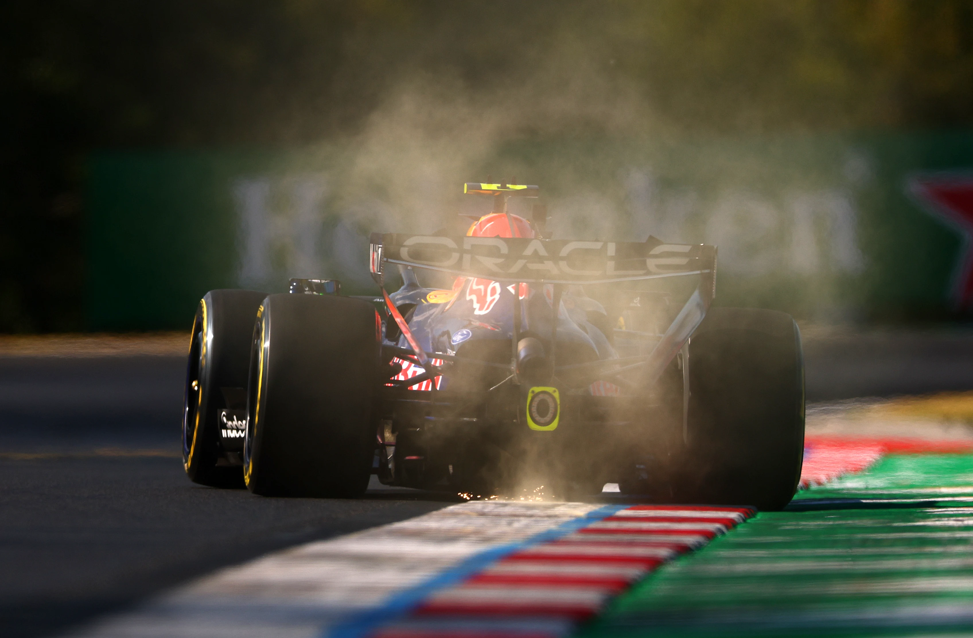 BUDAPEST, HUNGARY - JULY 24: Isack Hadjar of France driving the (6) Oracle Red Bull Racing RB22 Red