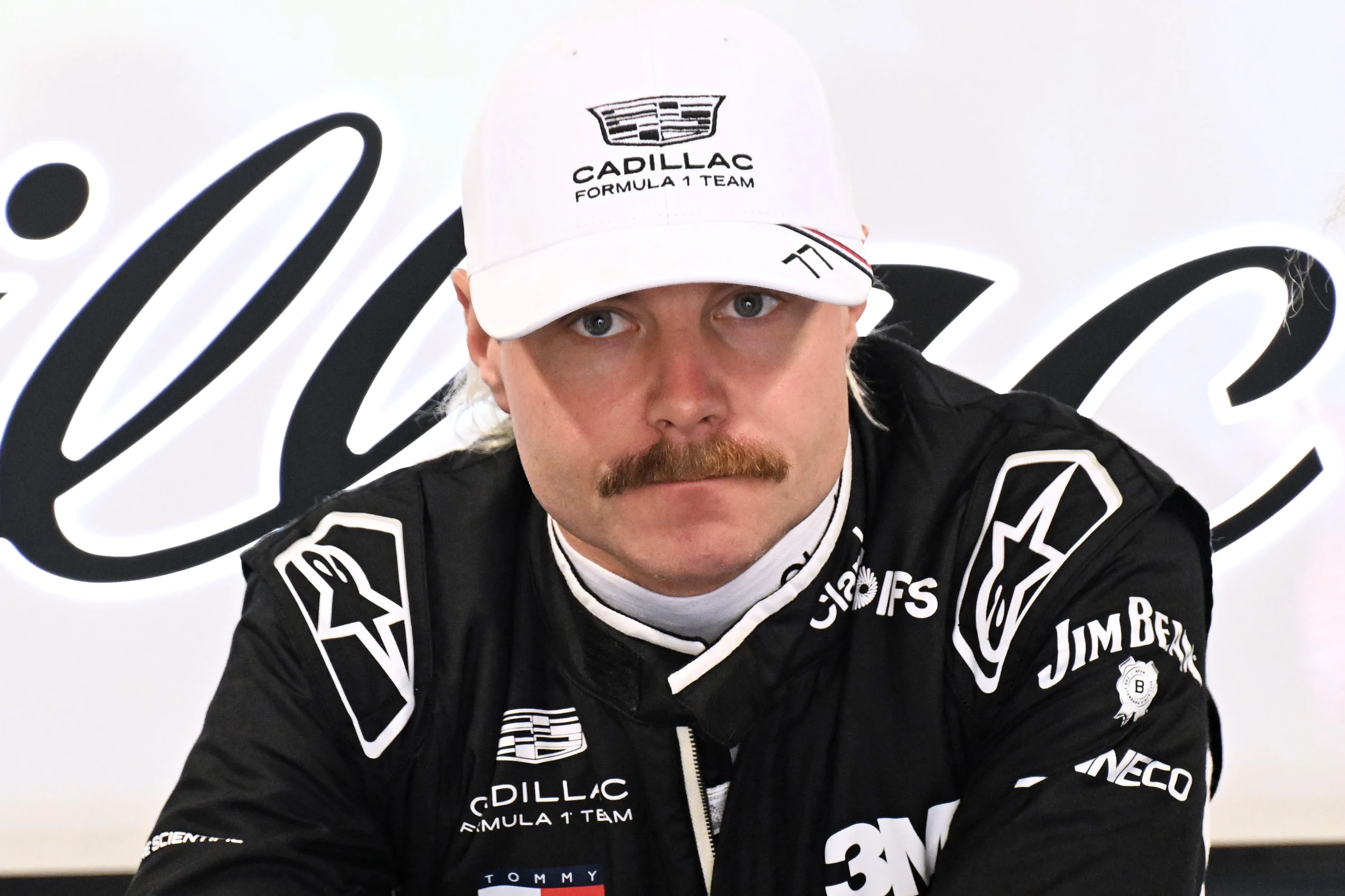 BUDAPEST, HUNGARY - JULY 25: Valtteri Bottas of Finland and Cadillac F1 Team looks on in the garage