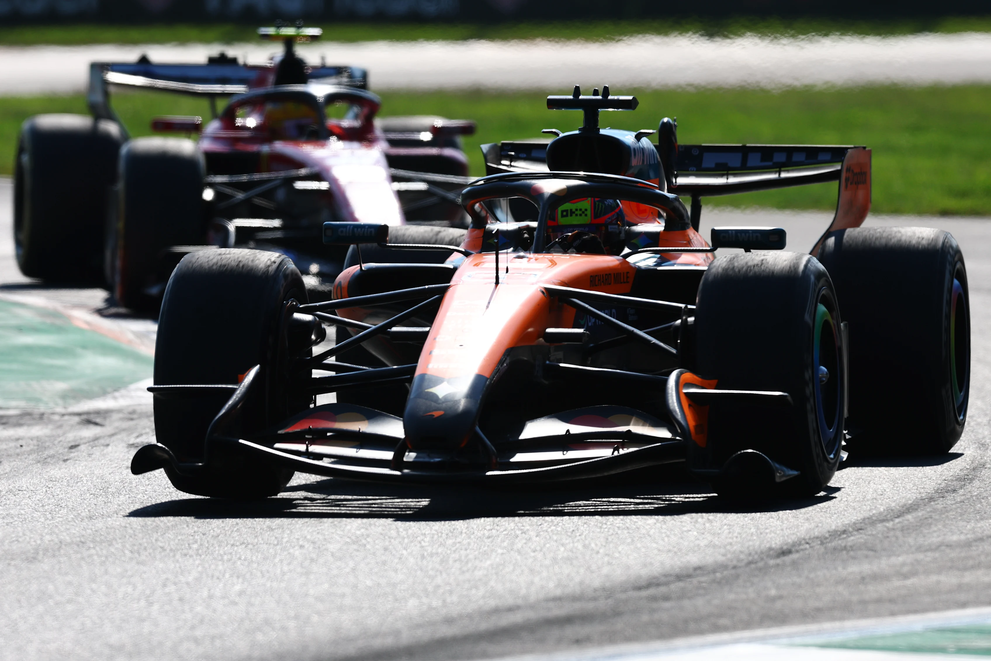 MONZA, ITALY - SEPTEMBER 06: Oscar Piastri of Australia driving the (81) McLaren MCL40 Mercedes on