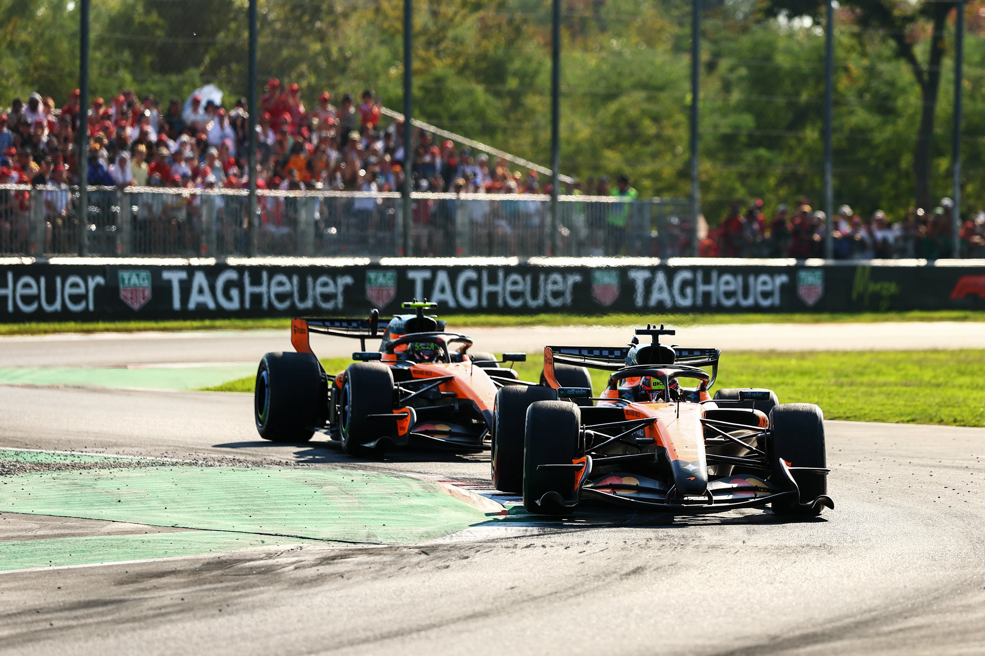 MONZA, ITALY - SEPTEMBER 06: Oscar Piastri of Australia driving the (81) McLaren MCL40 Mercedes