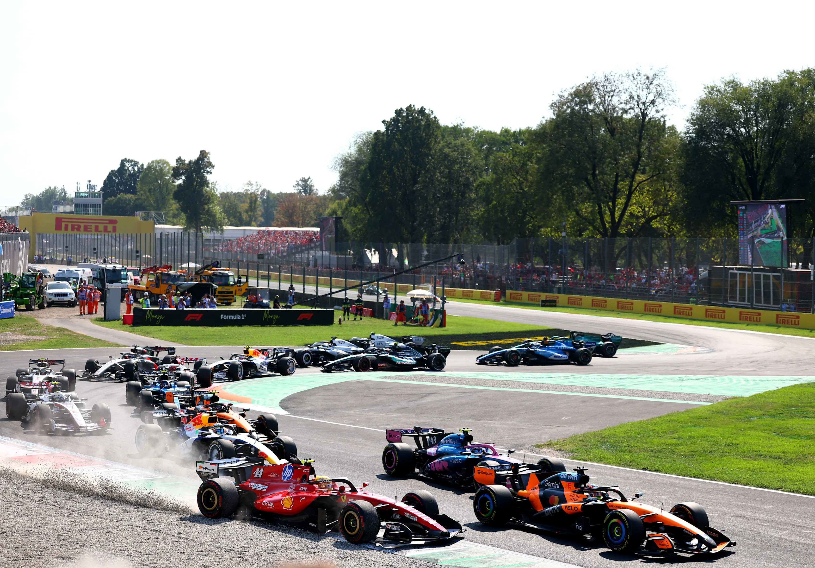 MONZA, ITALY - SEPTEMBER 06: Oscar Piastri of Australia driving the (81) McLaren MCL40 Mercedes