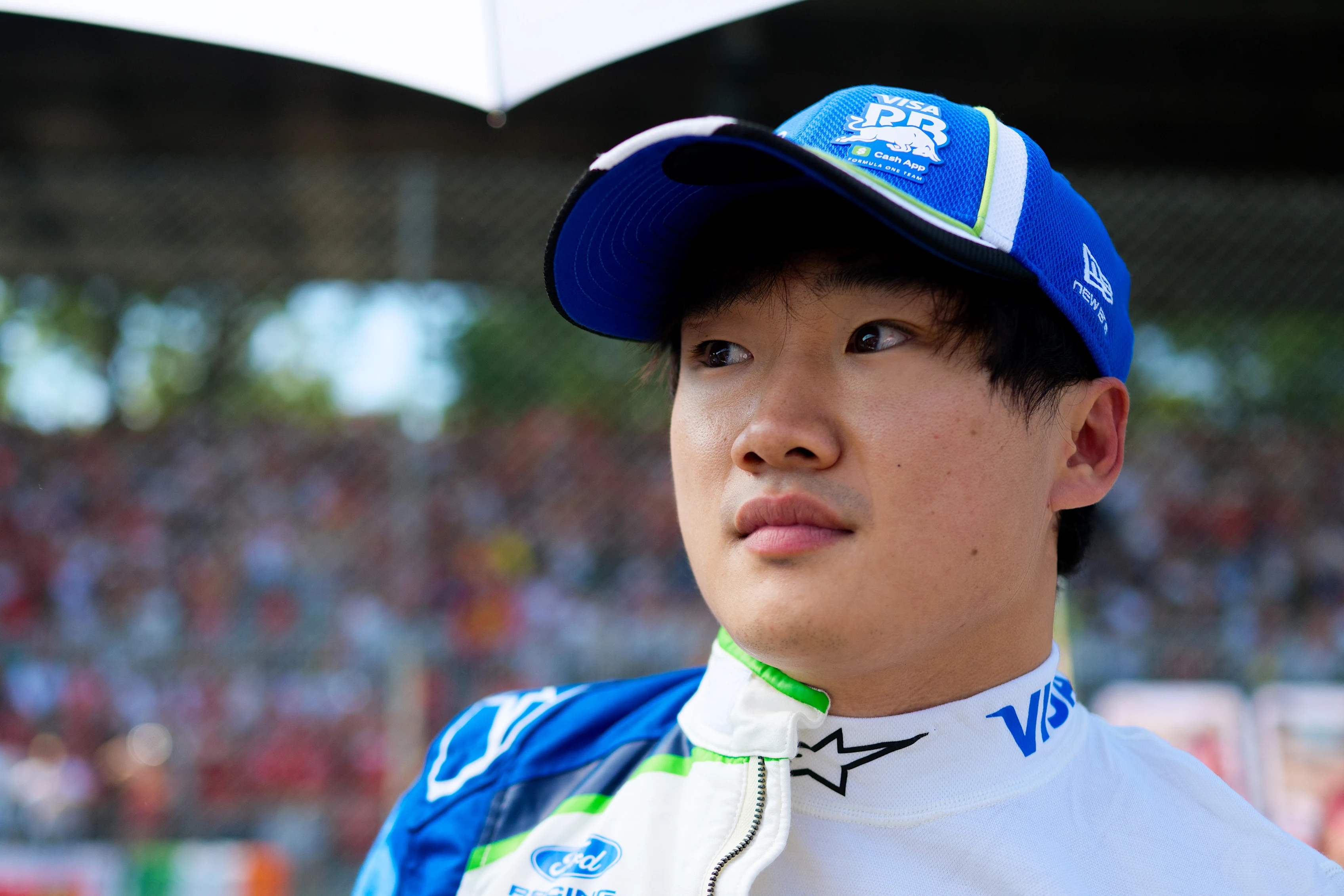MONZA, ITALY - SEPTEMBER 06: Yuki Tsunoda of Japan and Visa Cash App Racing Bulls on the grid