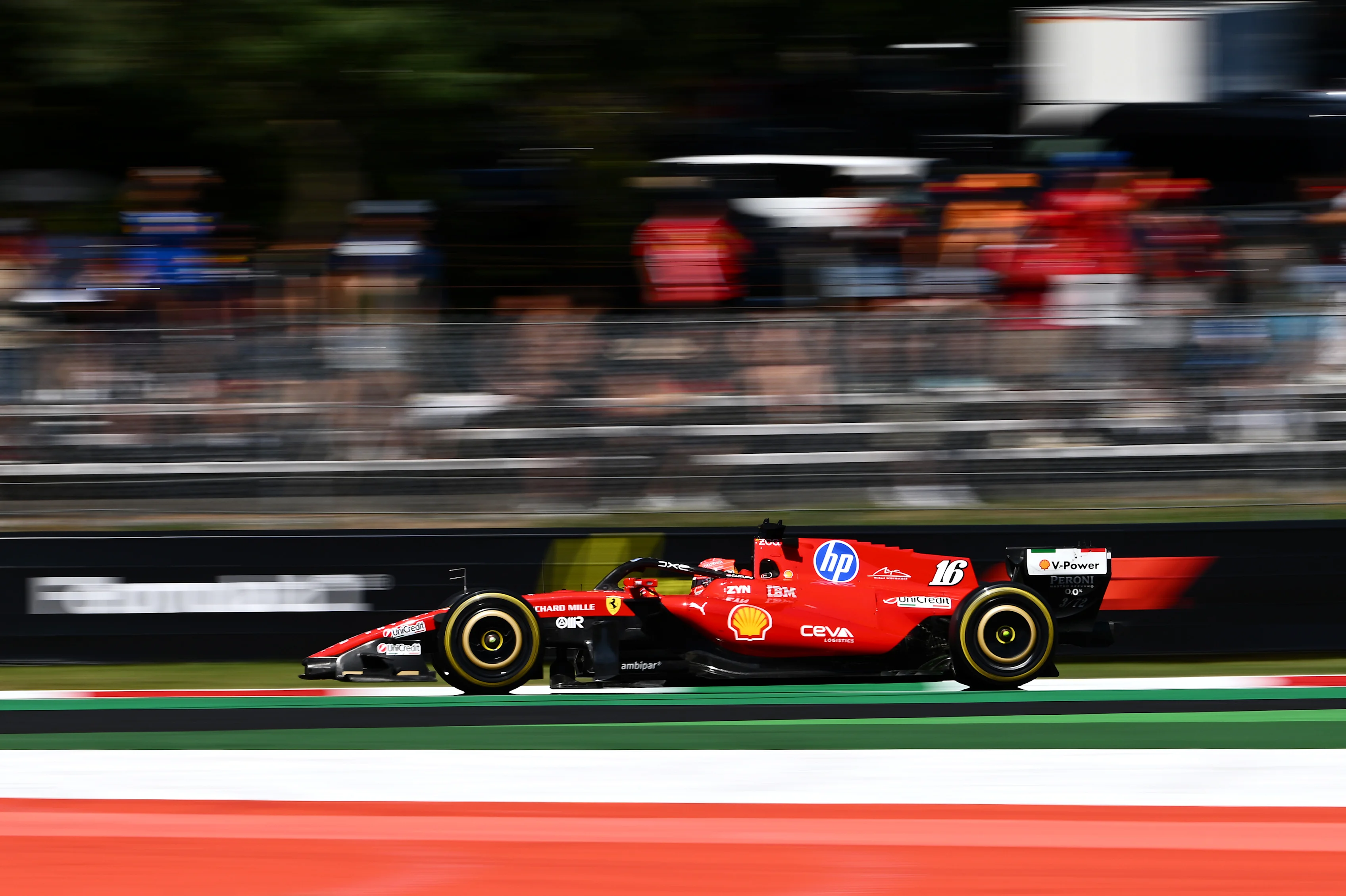 MONZA, ITALY - SEPTEMBER 04: Charles Leclerc of Monaco driving the (16) Scuderia Ferrari SF-26 on